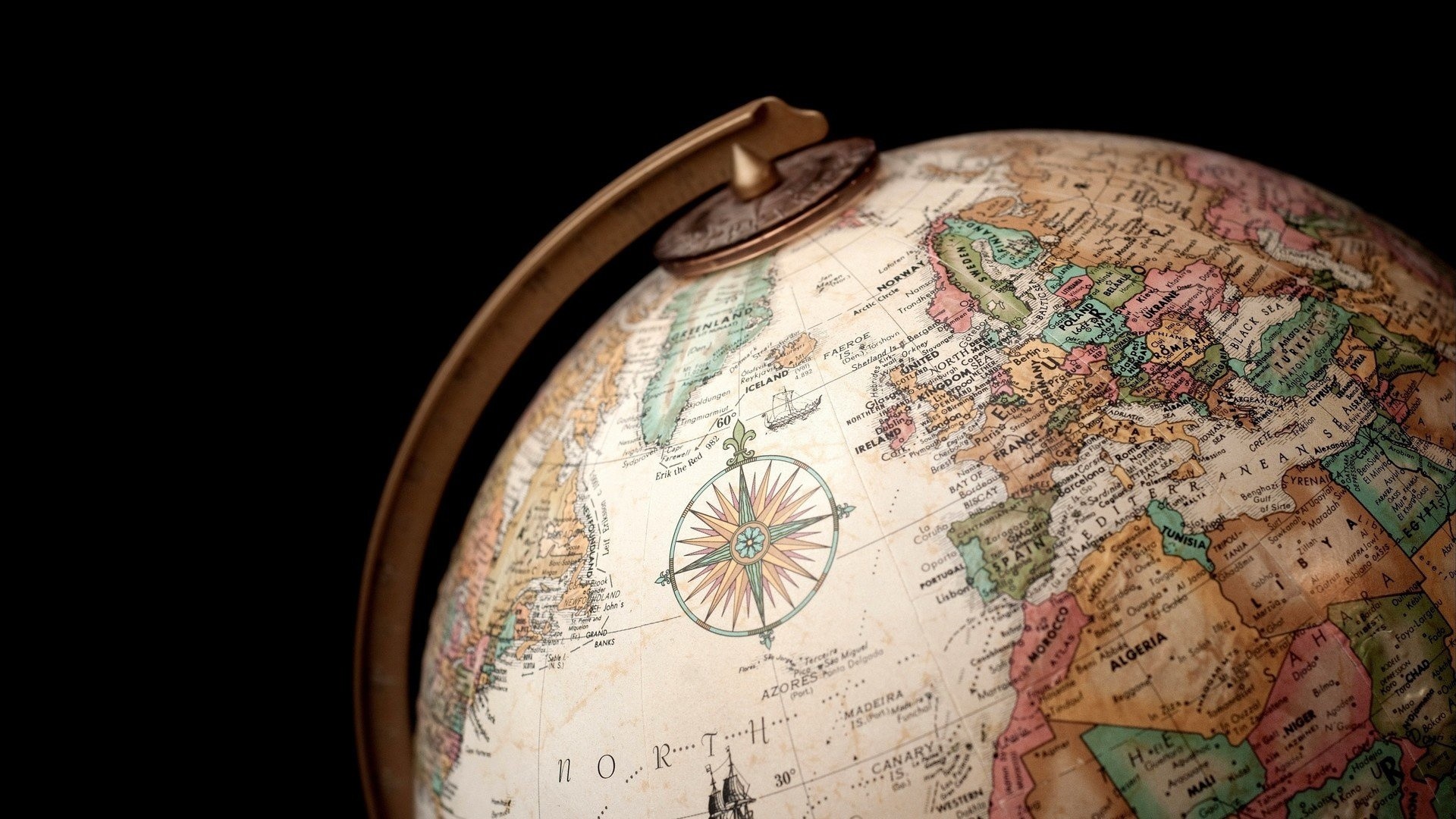 1920x1080  Wallpaper globe, country, ball, geography