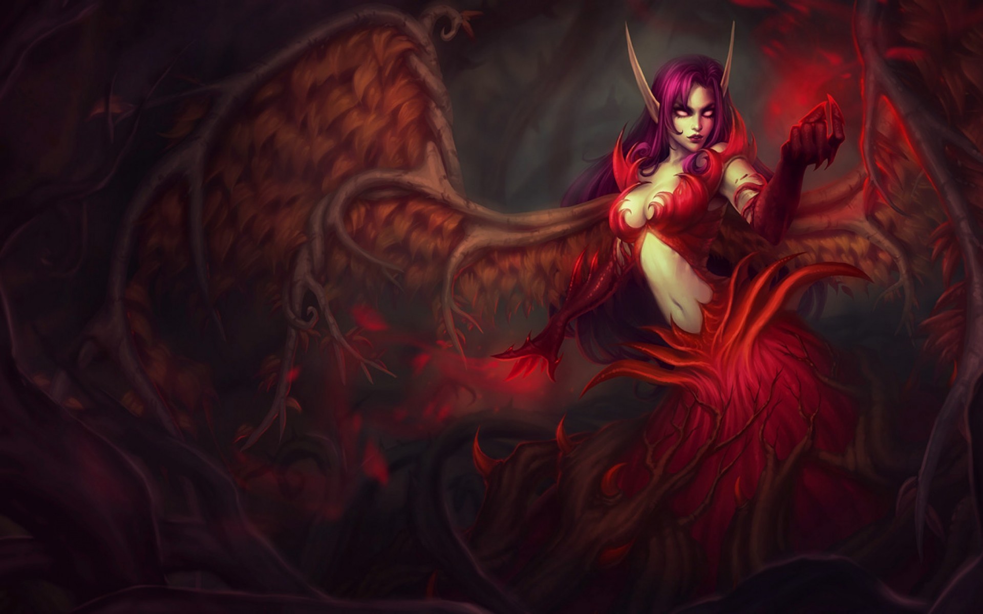1920x1200 Video Game - League Of Legends Fantasy Angel Demon Morgana (League Of  Legends) Red