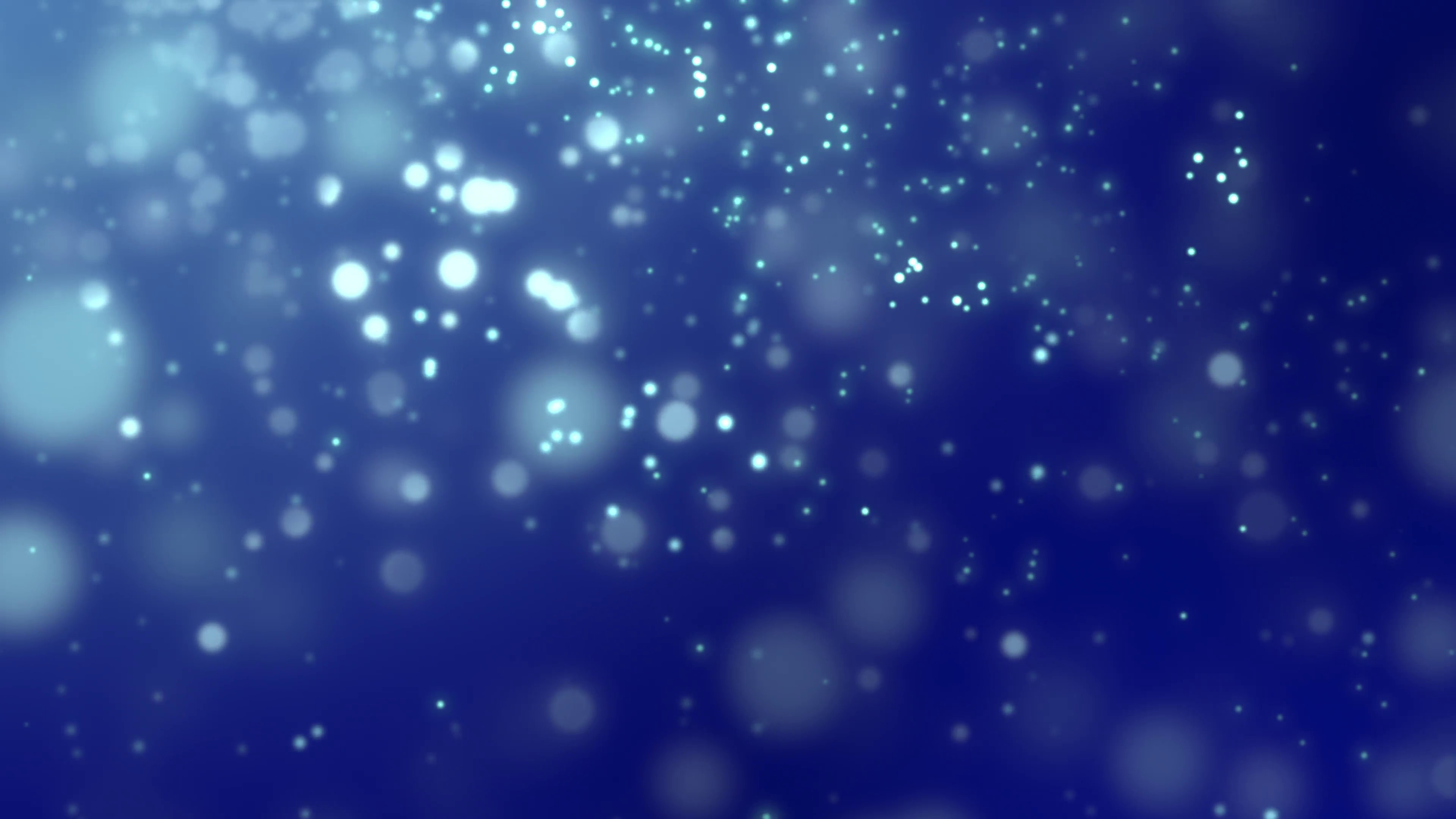 3840x2160 White luminous particles falling against dark blue background Motion .
