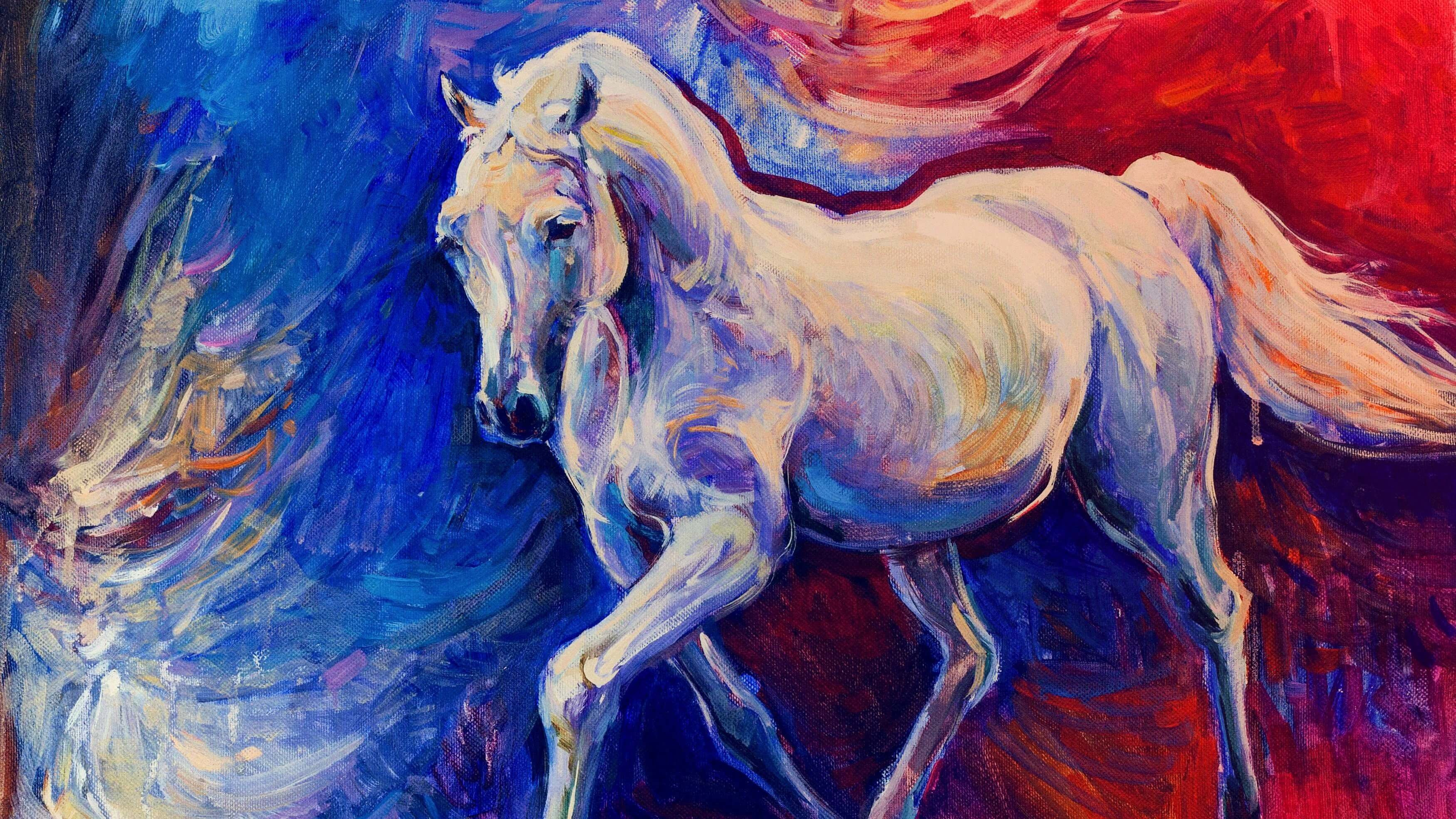 3500x1969 Horse Art Painting #Wallpaper