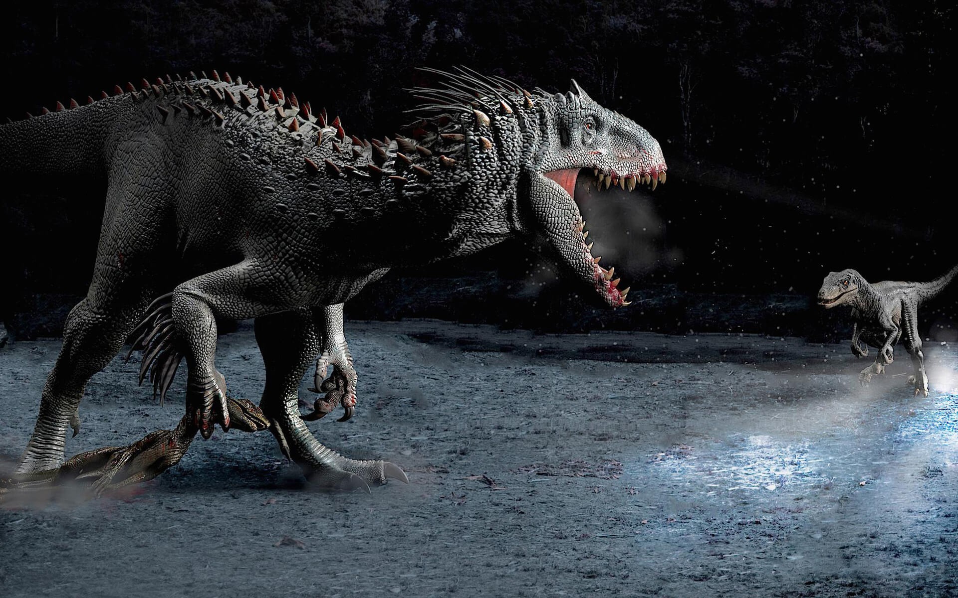 1920x1200 indominus rex 2015 jurassic world vs raptors squad wallpaper free