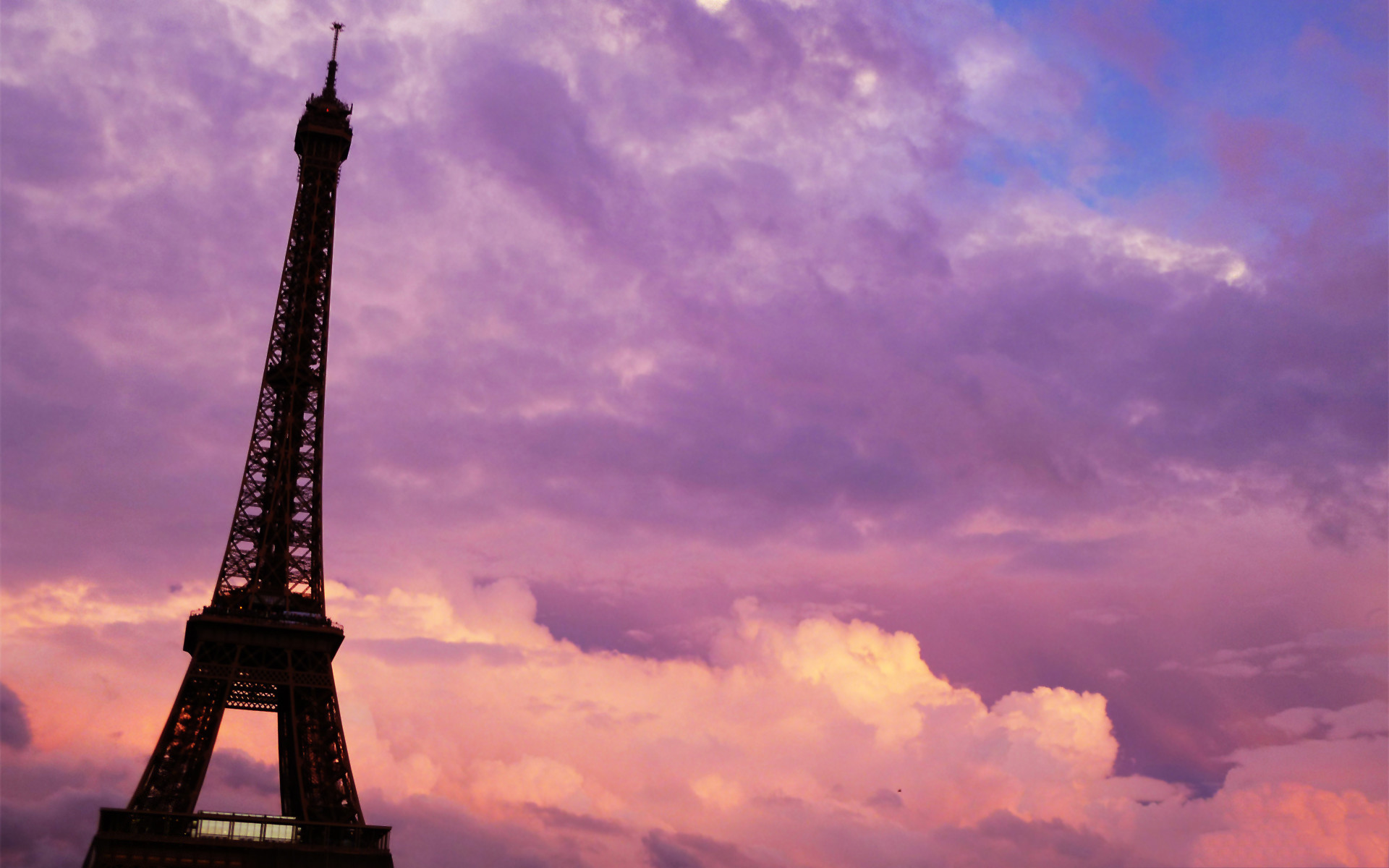 1920x1200 Paris purple pink sunset