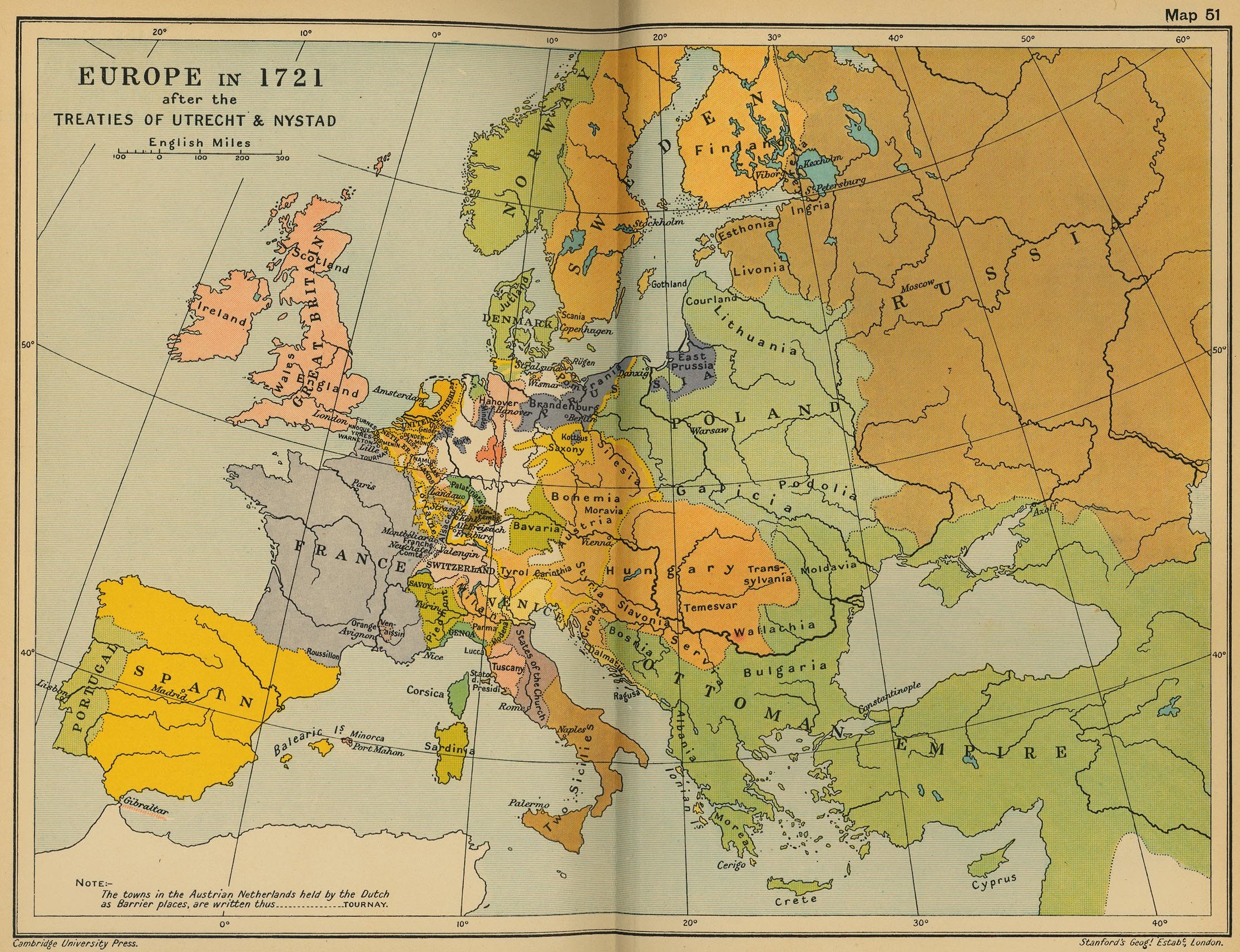 2229x1711 ... Europe in 1721 after the Treaties of Utrecht & Nystad ...