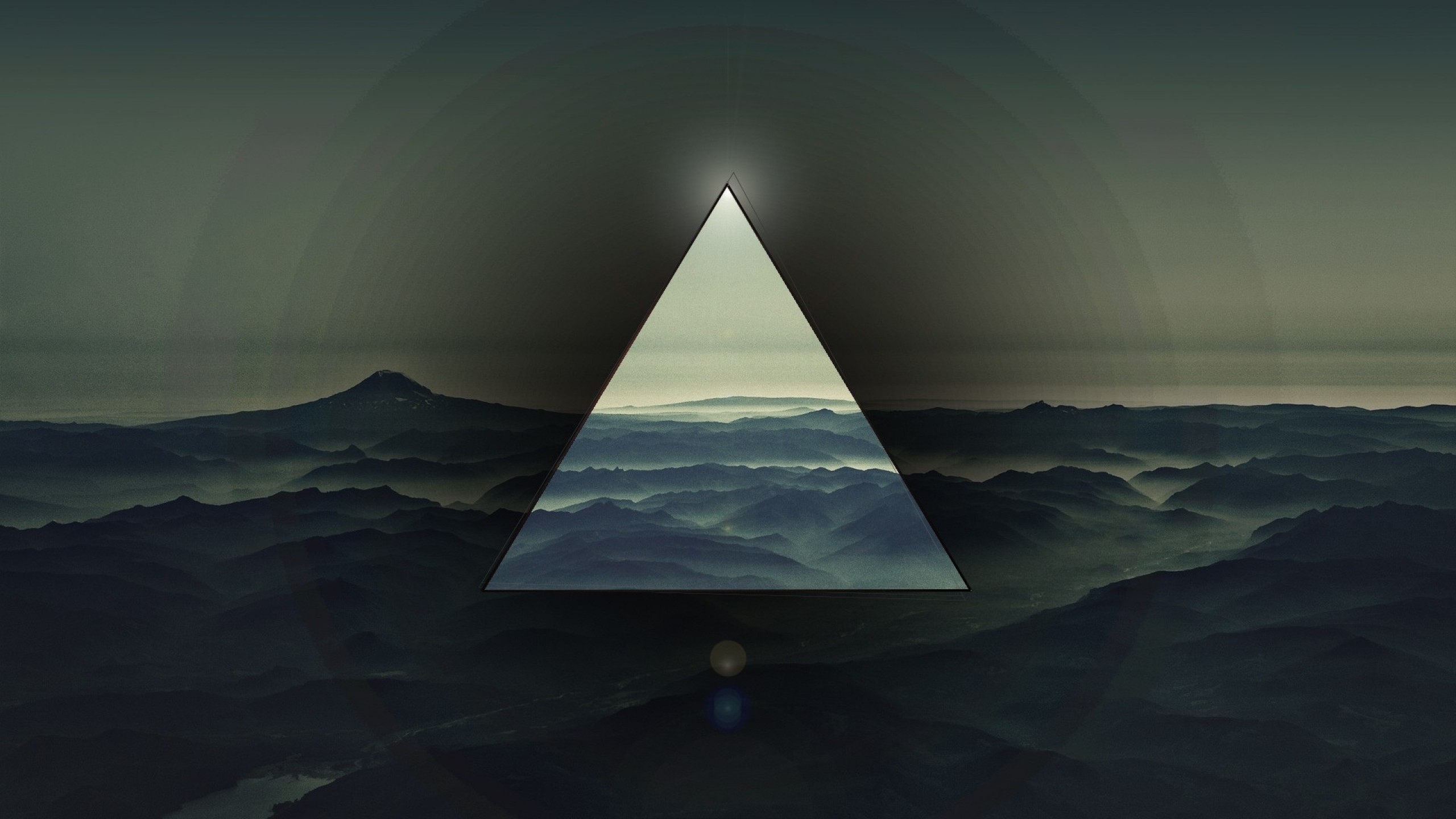 2560x1440  Wallpaper triangle, light, dark
