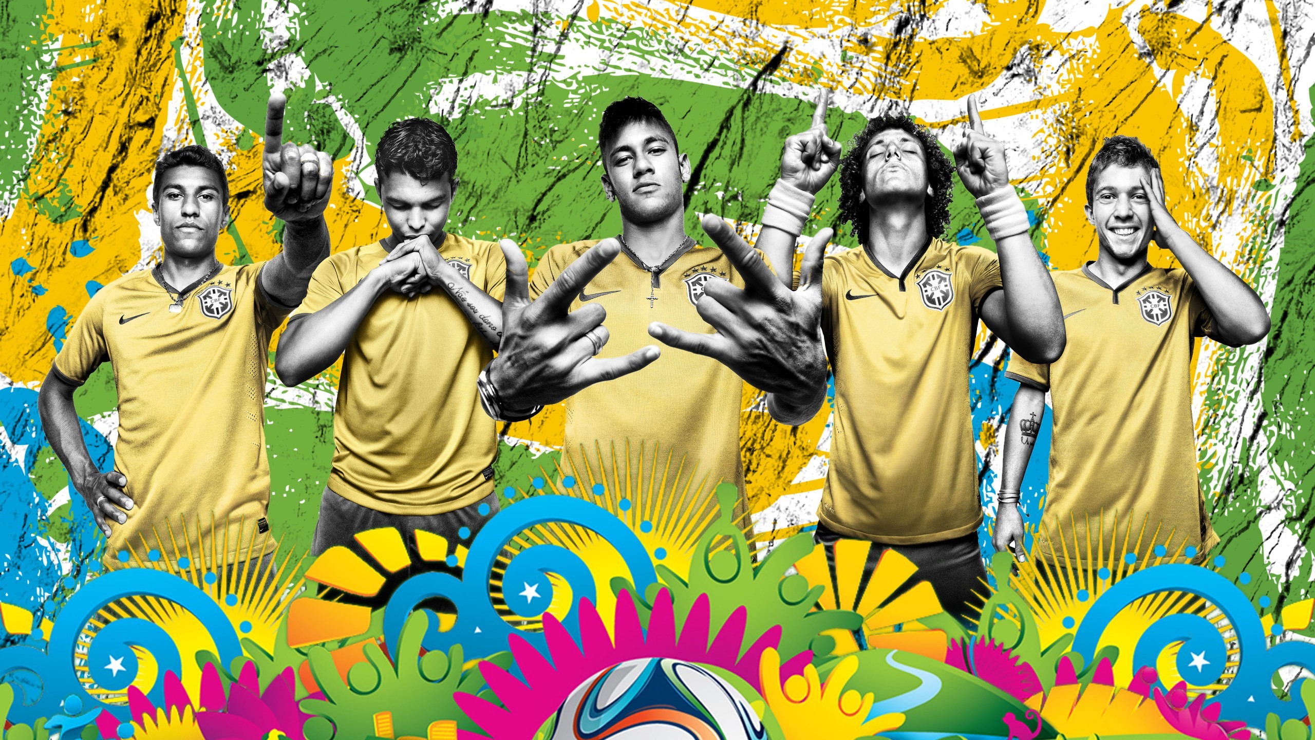 2560x1440 Brazil World Cup 2014 Team wallpaper