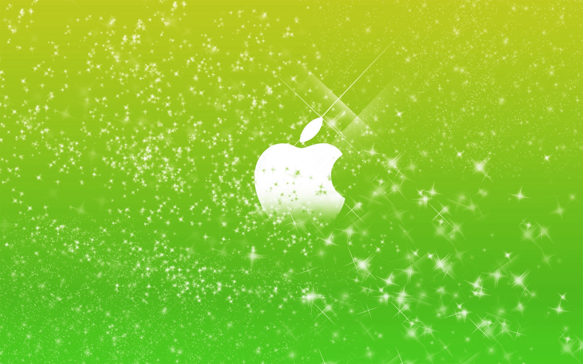 1920x1200 Apple Logo in Green Glitters Wallpapers