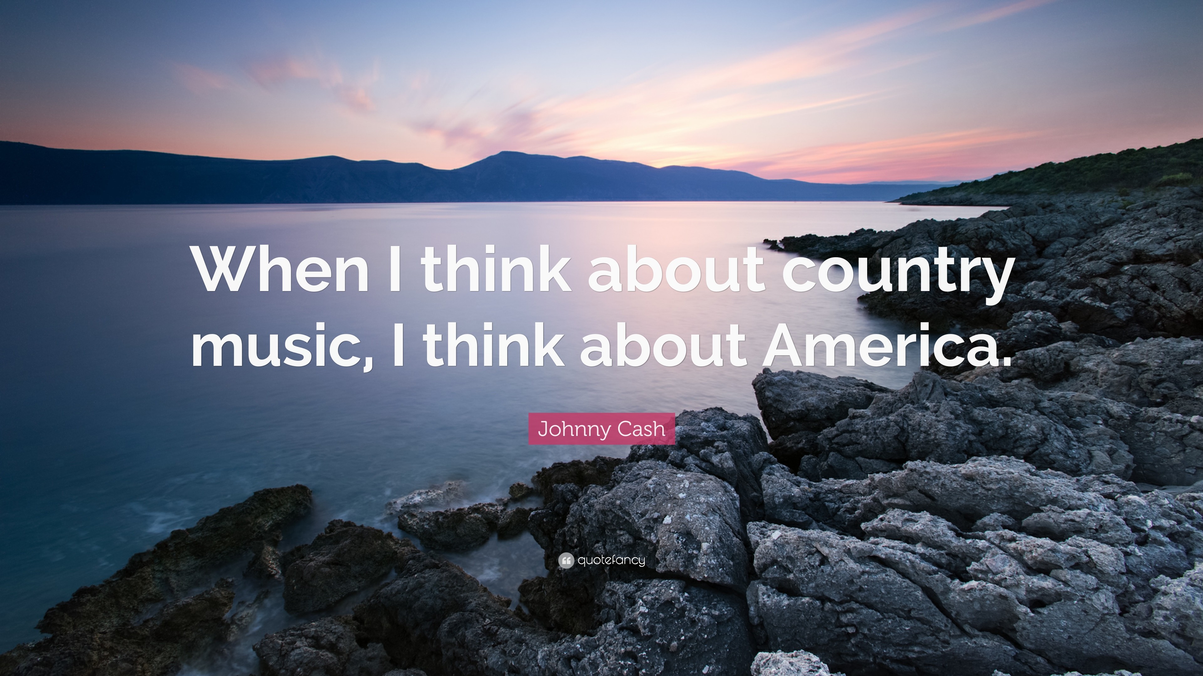 3840x2160 Johnny Cash Quote: “When I think about country music, I think about America