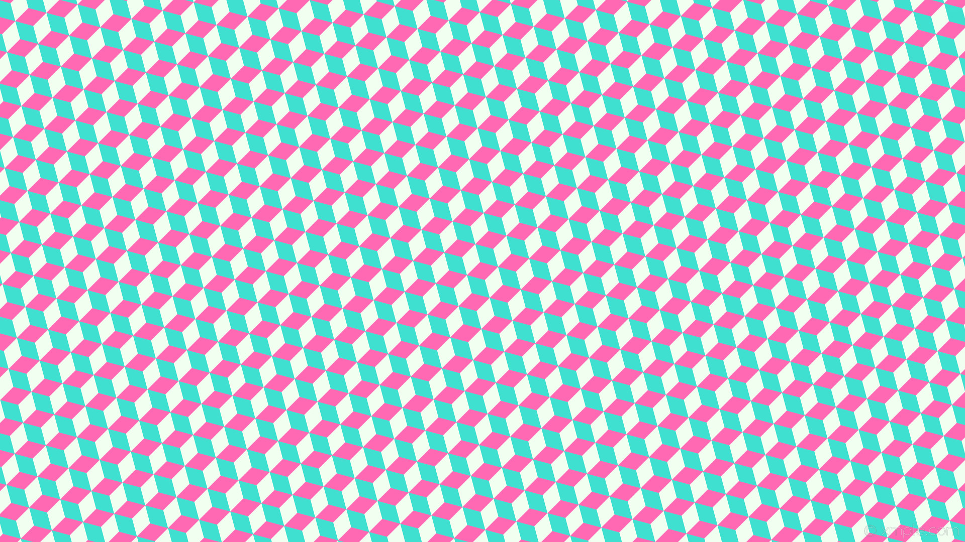 1920x1080 wallpaper 3d cubes blue white pink hot pink turquoise honeydew #ff69b4  #40e0d0 #f0fff0