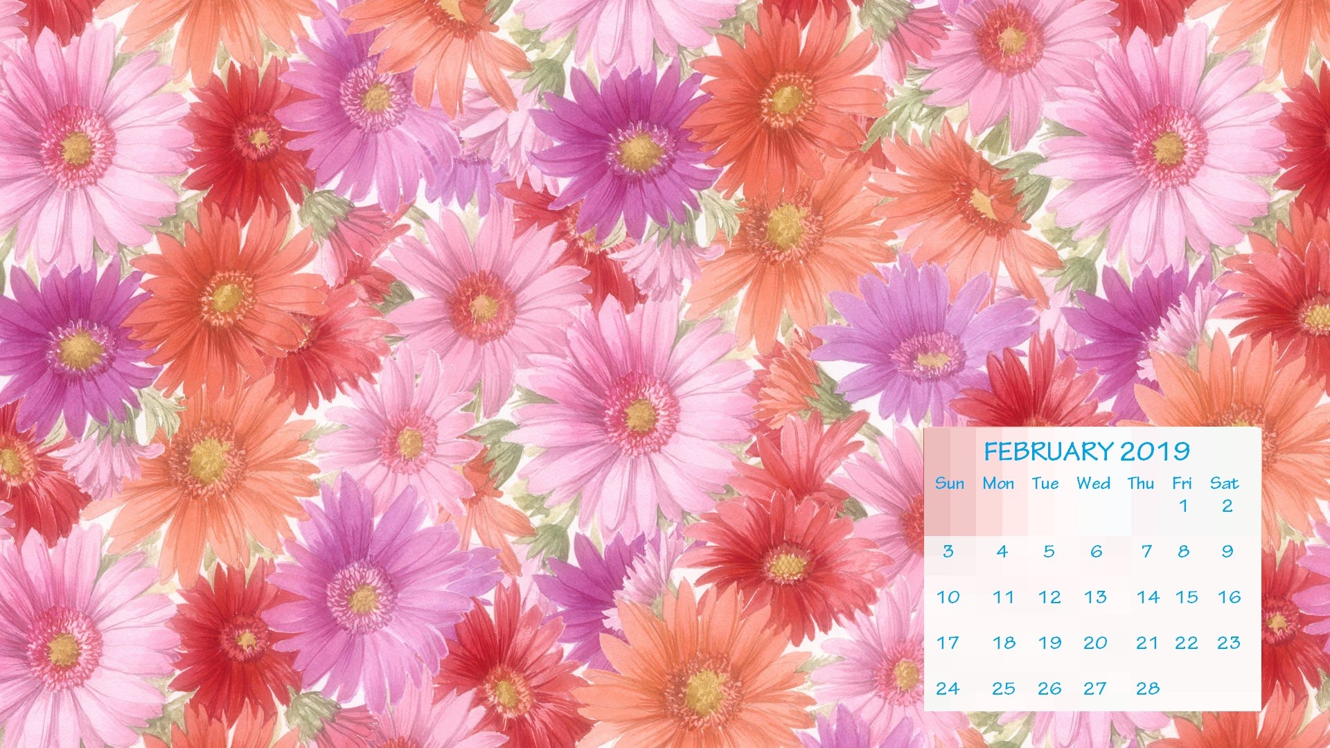 1920x1080 ... Desktop Wallpaper With Calendar February 2019 Flowers Calendar Wallpaper  ...
