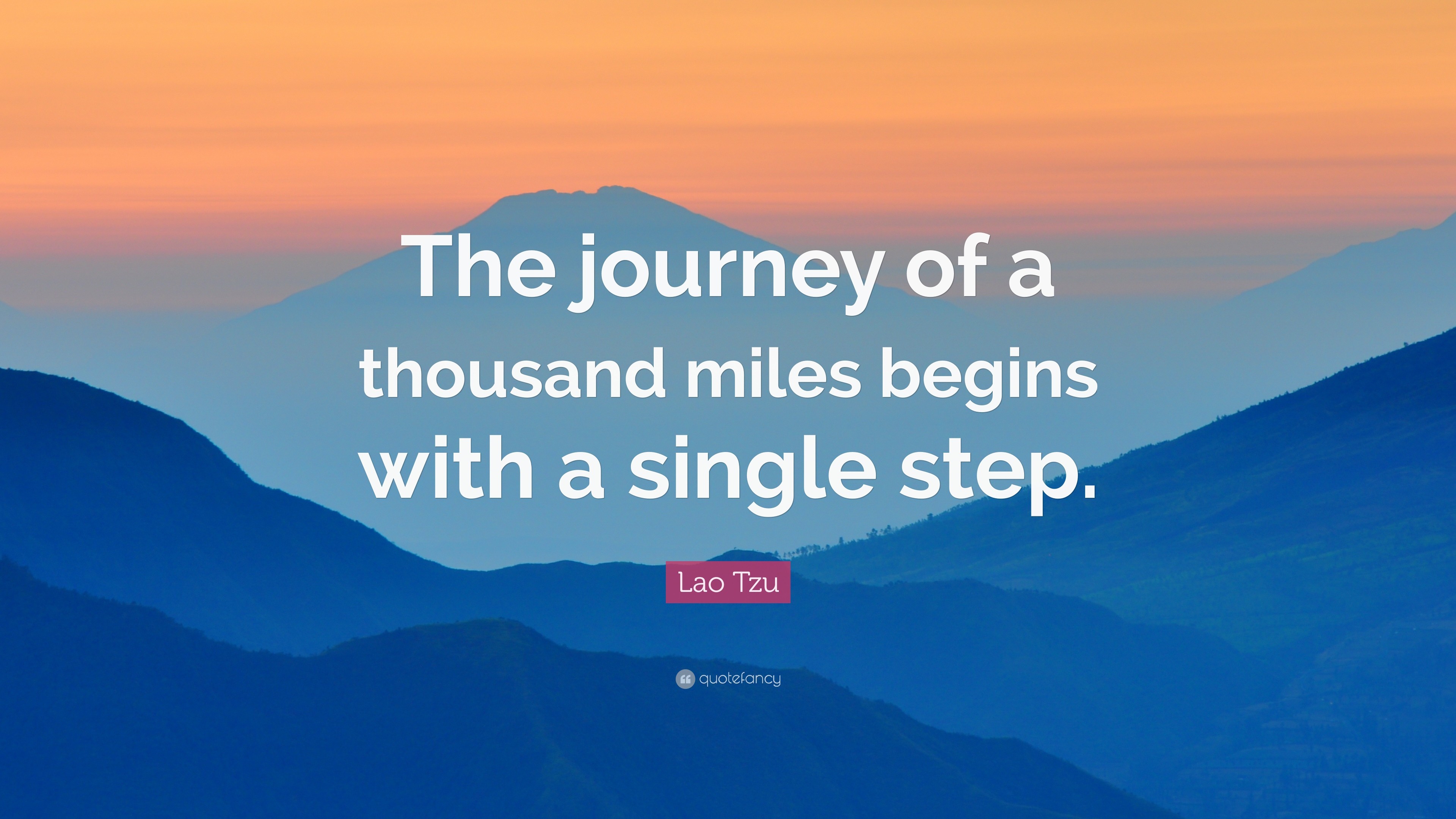 3840x2160 Lao Tzu Quote: “The journey of a thousand miles begins with a single step