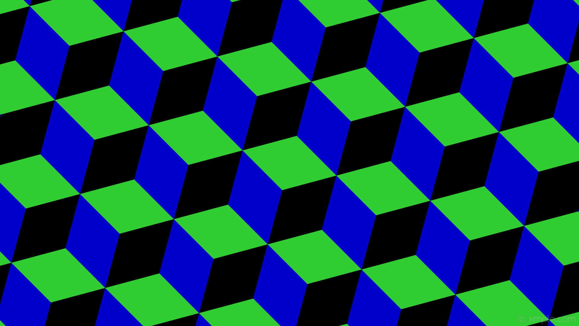 1920x1080 wallpaper green black blue 3d cubes lime green medium blue #32cd32 #0000cd  #000000