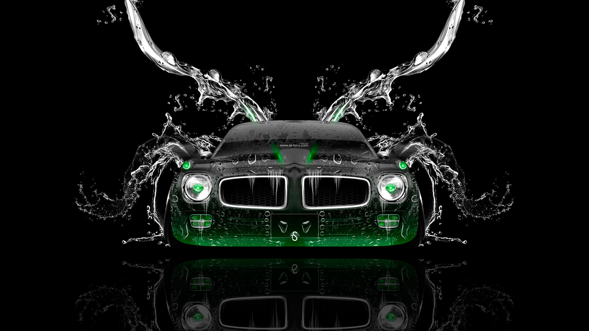 1920x1080 ... Pontiac-Firebird-Front-Water-Car-2014-Green-Neon- ...