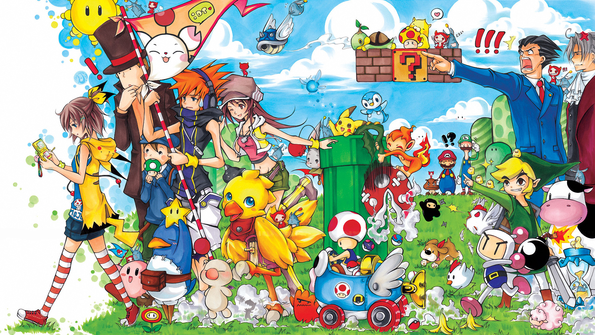 1920x1080 Anime  Mario Bros. The Legend of Zelda video games PokÃ©mon  Nintendo DS The World