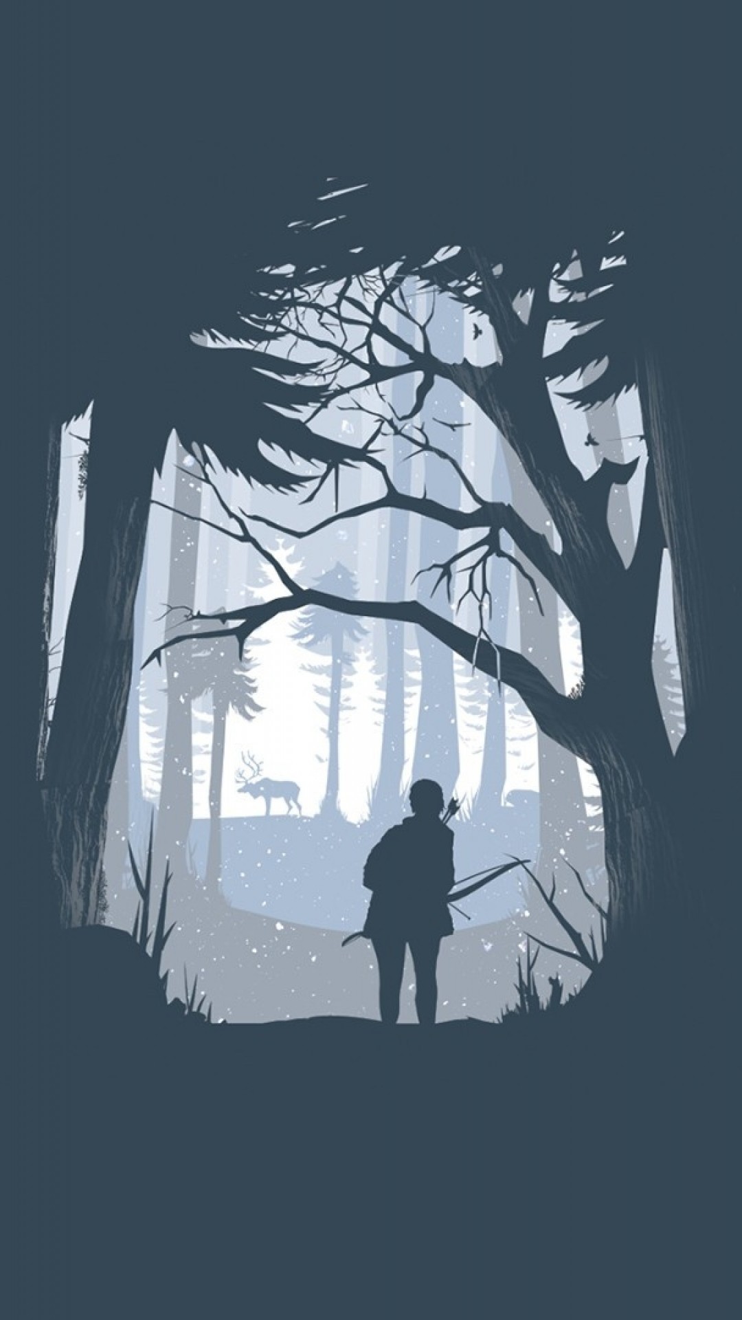 1080x1920 The Last Of Us, Minimalistic, Forest, Hunter, Arrow, Bow, Deer