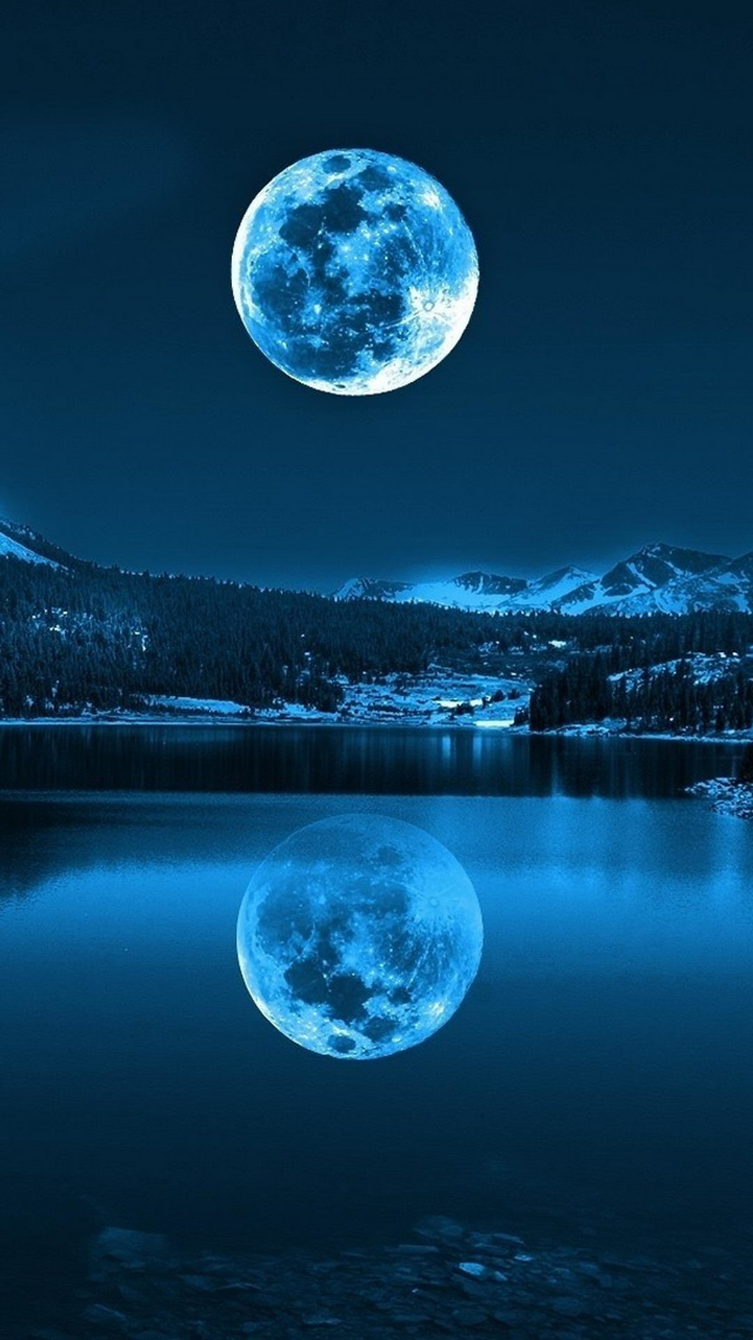 1080x1920 Moon-in-cold-lakes-nexus-wallpaper