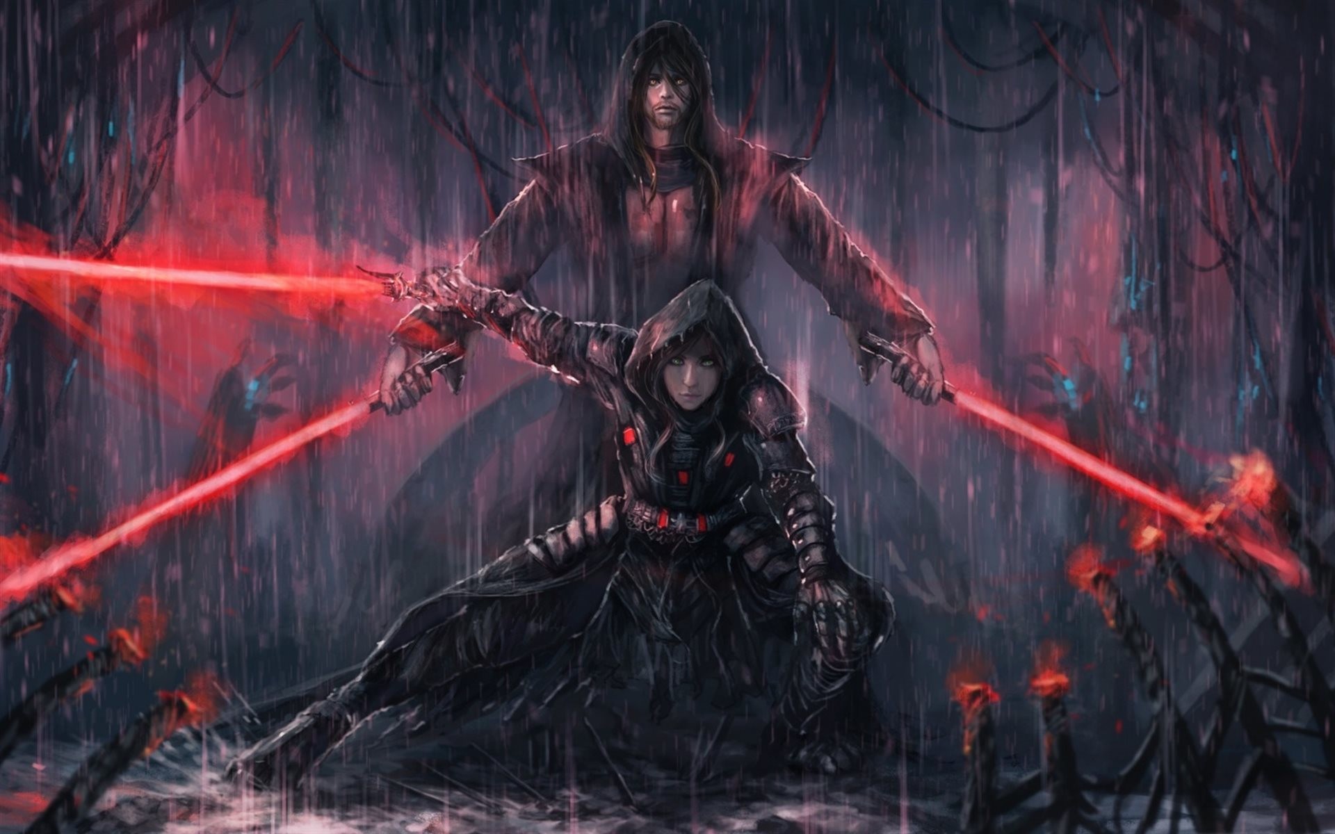 1920x1200 Star Wars Knights of the Old Republic II The Sith Lords, characters, art