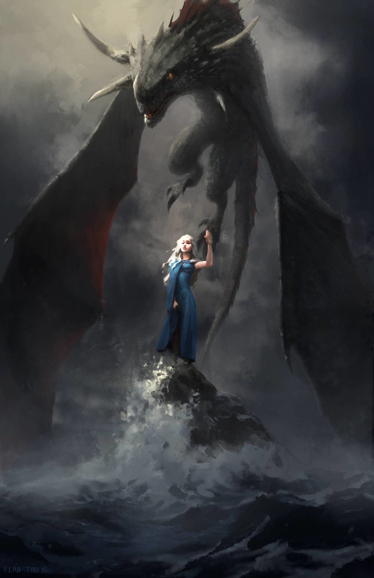 1242x1920 Game of Thrones Fan Art — Badass Illustration of Daenerys and Drogon by.