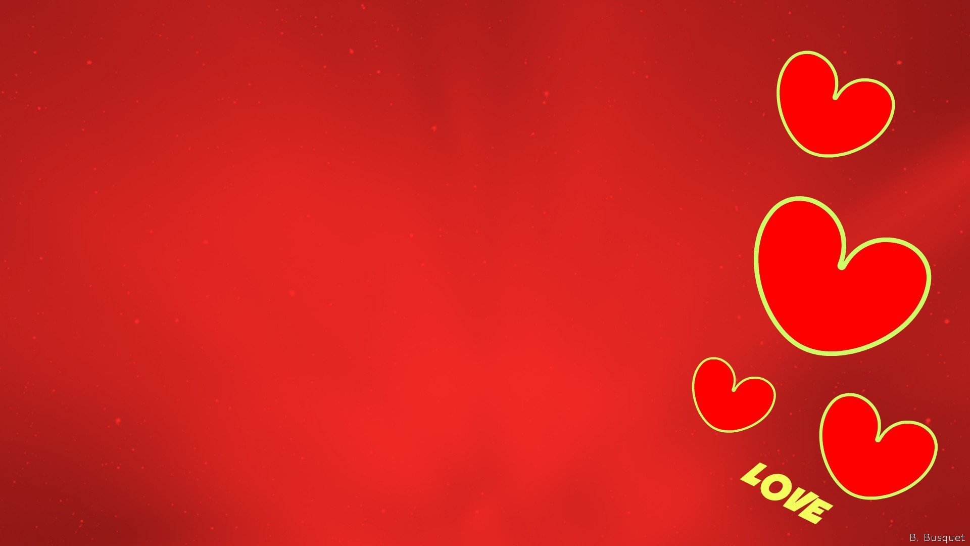 1920x1080 Red hearts on the right