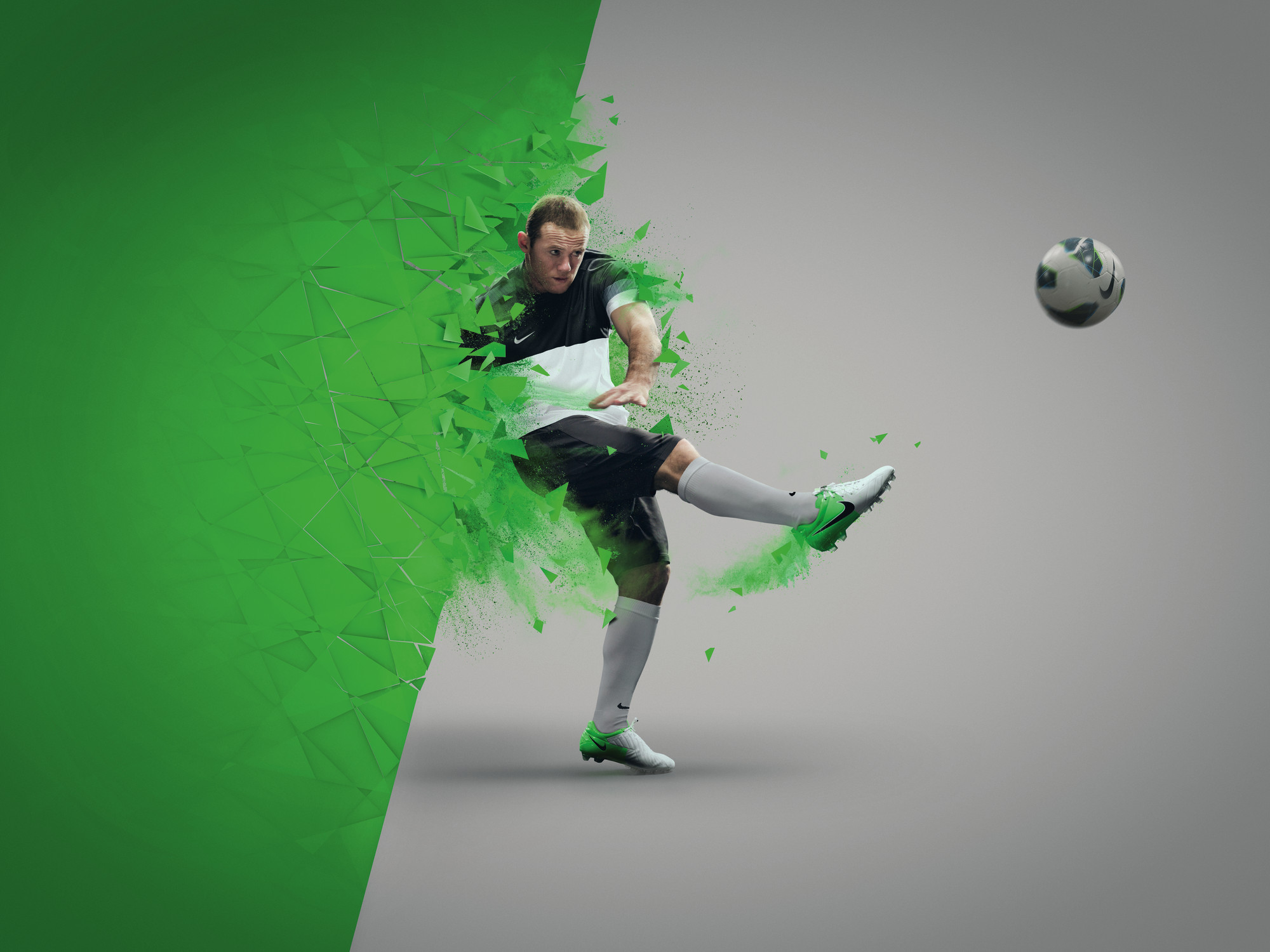 2000x1500 ... Wayne Rooney, football, shoes nike, green pattern, sport, wallpaper