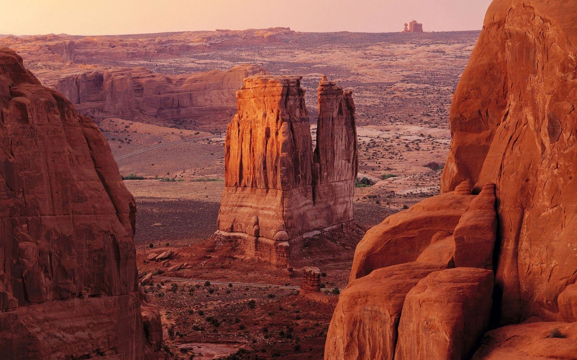 1920x1200 Courthouse Towers in Arches National Park Wallpaper and Stock Photo