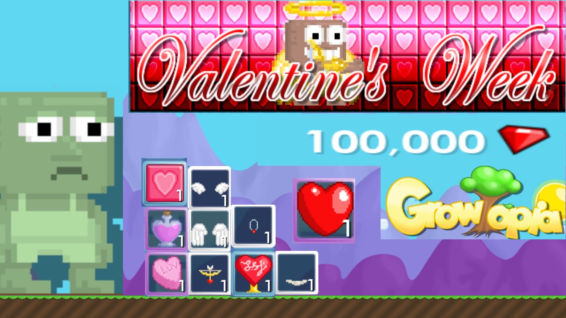 1920x1080 Growtopia | Valentine | Spending 100k | Breaking Heart Crystals - YouTube