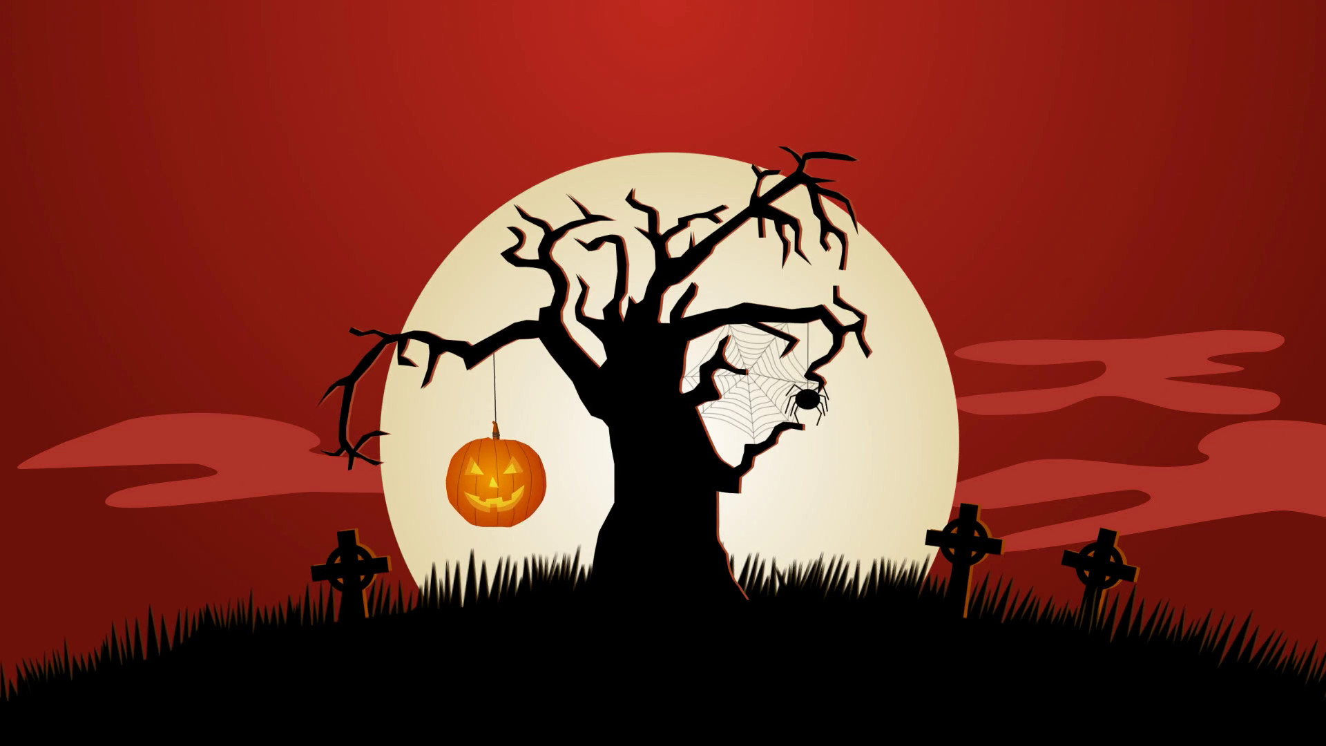 1920x1080 A Creepy Graveyard Halloween Background Scene. Zombie Spooky Fear Pumpkin  Stock Video Footage - VideoBlocks