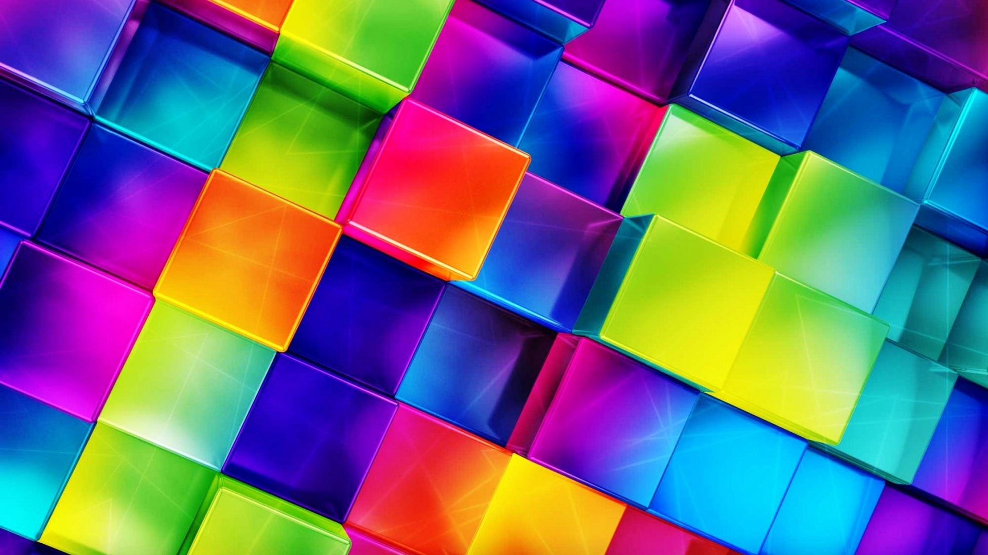 1920x1080 Free abstract cube 3d square colorful bright wallpapers download