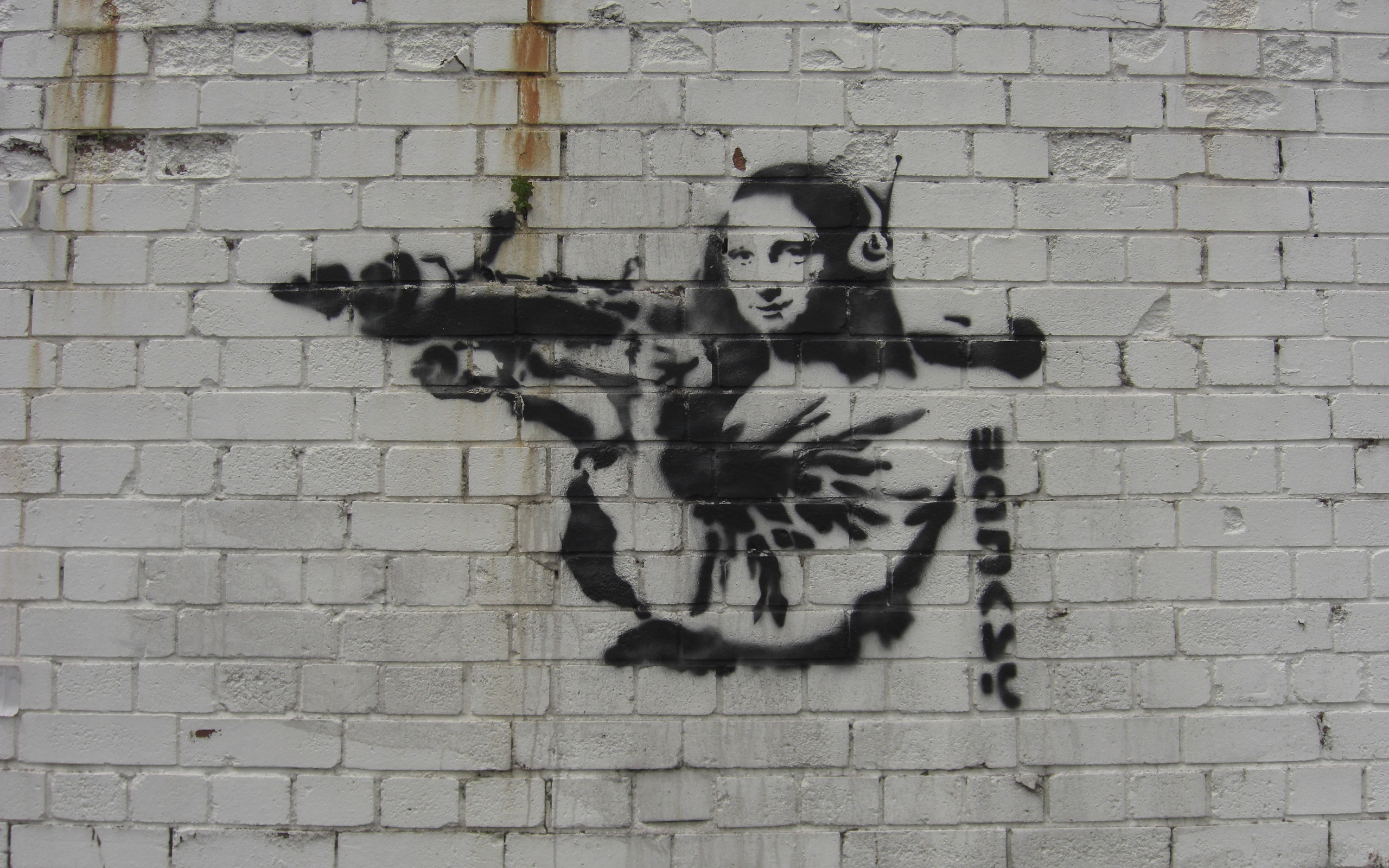2560x1600 Banksy Mona Lisa Rocketlauncher, Banksy, Street Art, Streetart, Graffit, Mona  Lisa