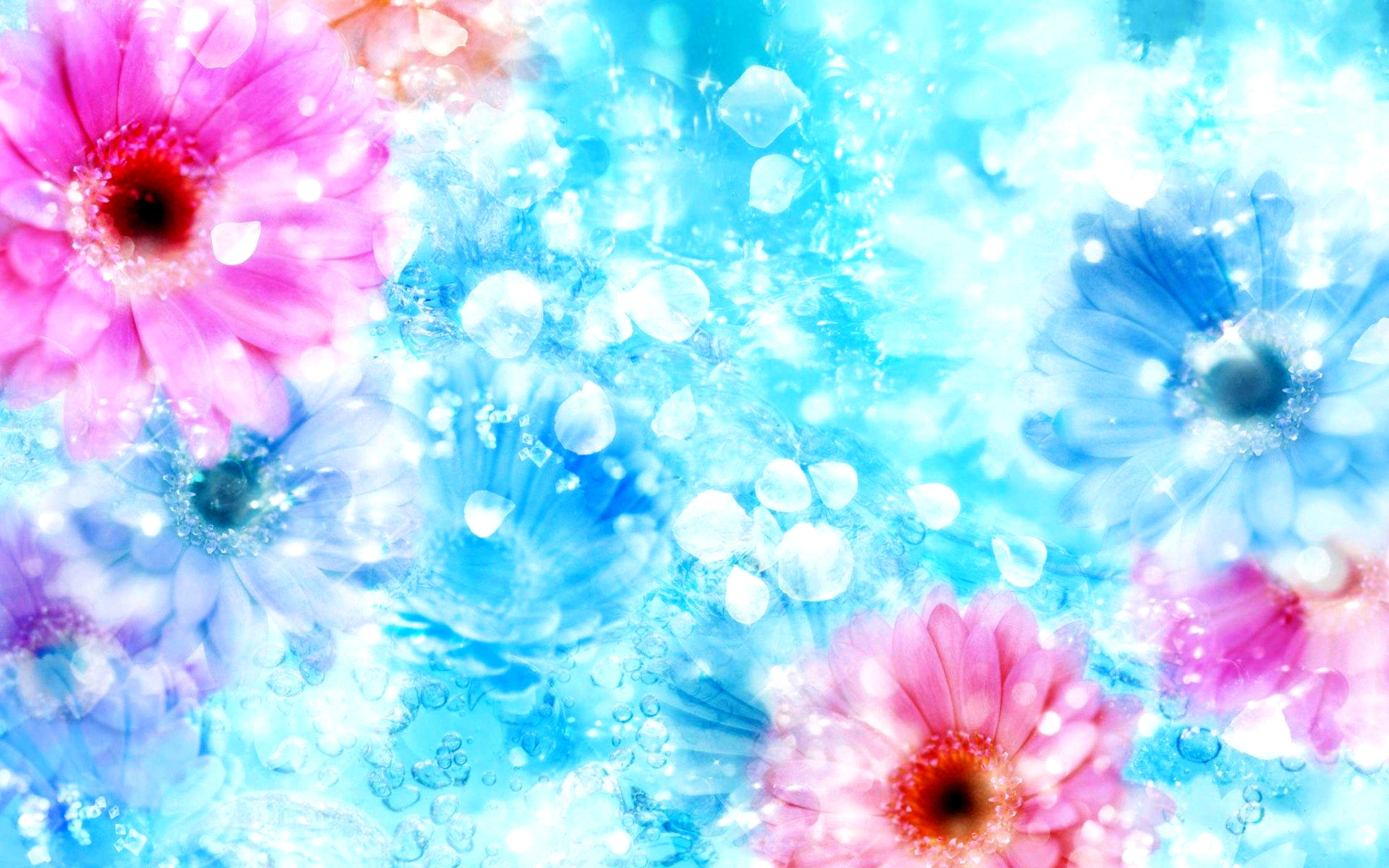 2880x1800 Earth - Flower Pastel Water Drop Colorful Bokeh Wallpaper