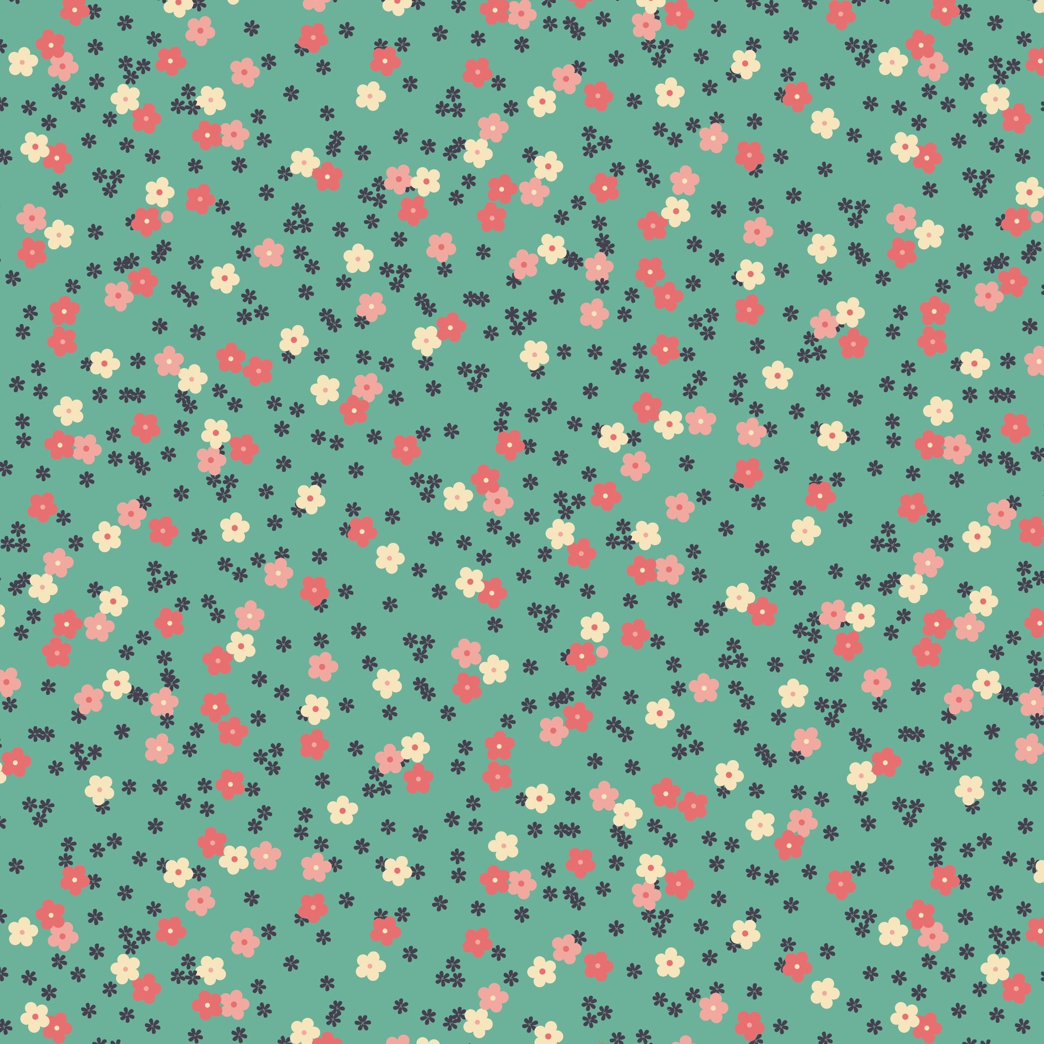 2048x2048 background, flowers, cute