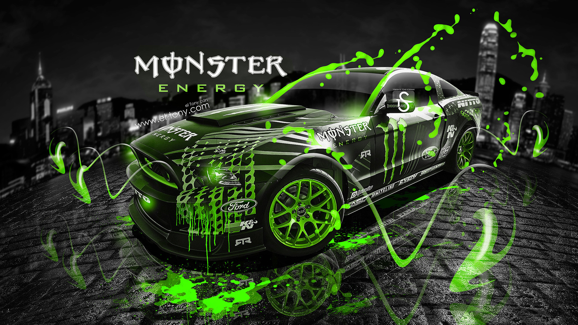 1920x1080 Monster Energy Ford Mustang GT Fantasy Acid Car 2013 Â« el Tony