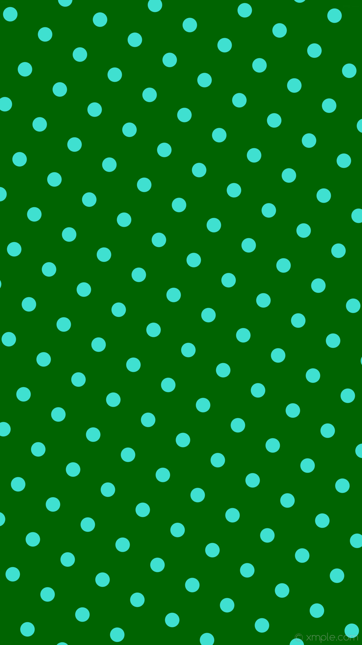 1152x2048 wallpaper green polka dots blue spots dark green turquoise #006400 #40e0d0  150Â° 46px