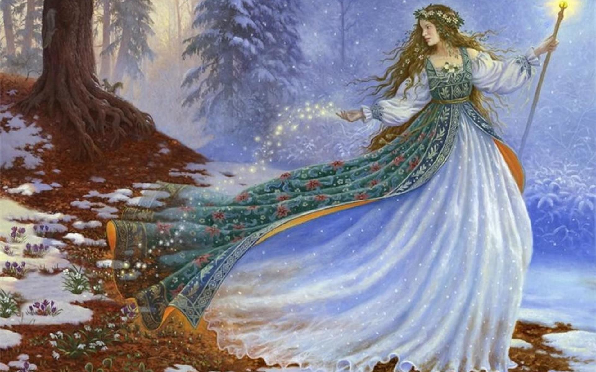 1920x1200 Winter Fairies Wallpaper