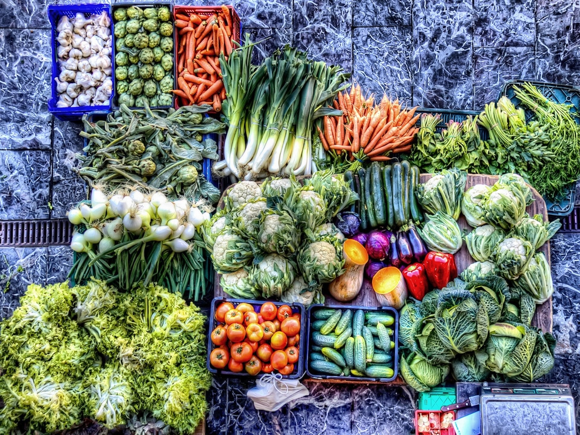 1920x1440 Nahrungsmittel - GemÃ¼se Vegetable Market Fresh Raw Nahrungsmittel Wallpaper