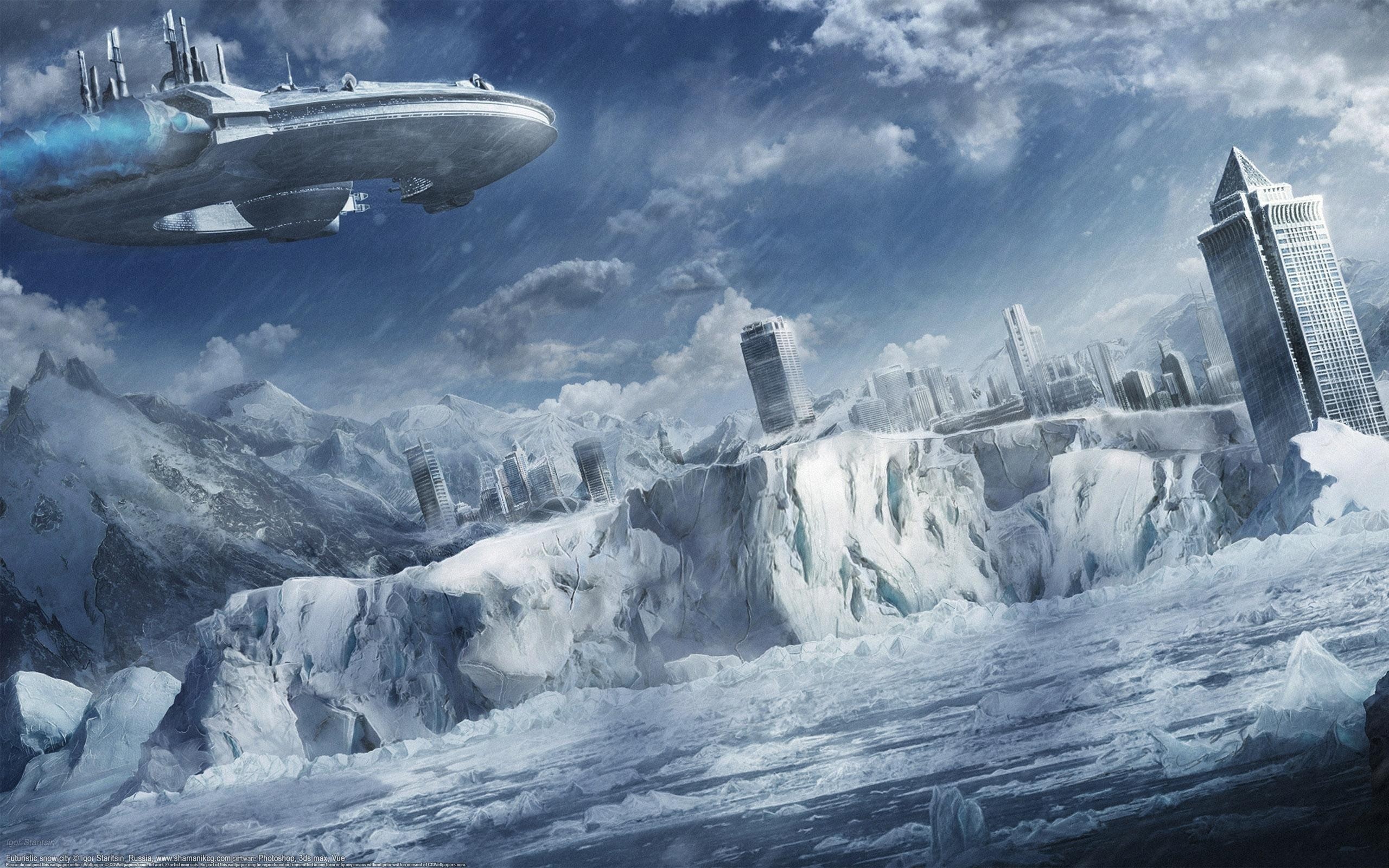 2560x1600 Snow Cityscapes Futuristic Wallpaper At 3d Wallpapers