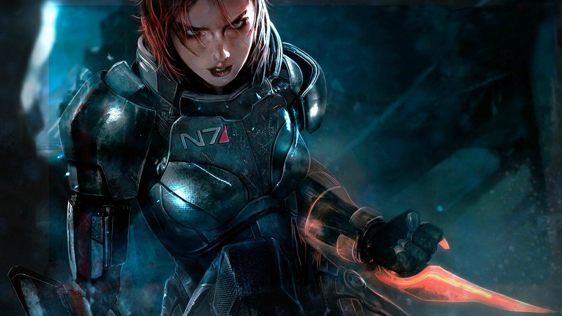 1920x1080 Mass Effect space blue superhero Iron Man video game characters Commander  Shepard Garrus Vakarian Thane Krios