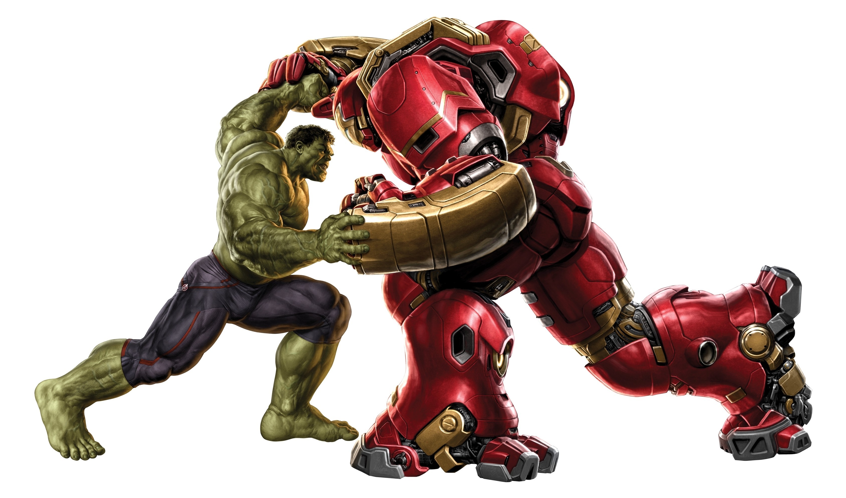 3376x1989 Download Wallpaper battle iron man hero hulk, , Iron Man in  Hulkbuster Armor vs Hulk