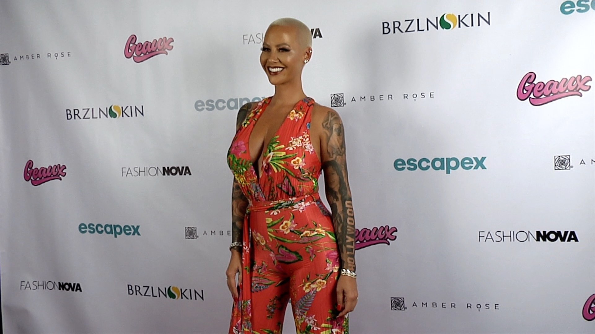 1920x1080 Amber Rose at her Official App Launch Party Pink Carpet