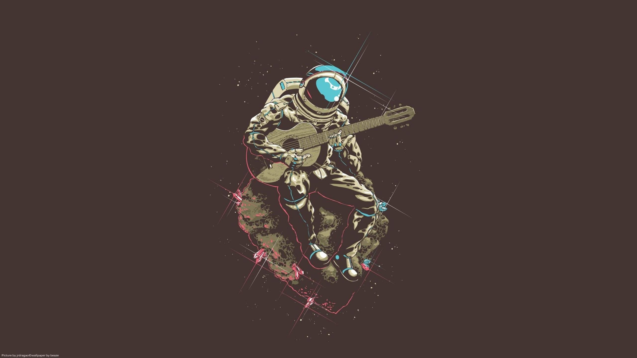 2560x1440 Astronaut nasa space sci-fi guitar music wtf wallpaper |  .