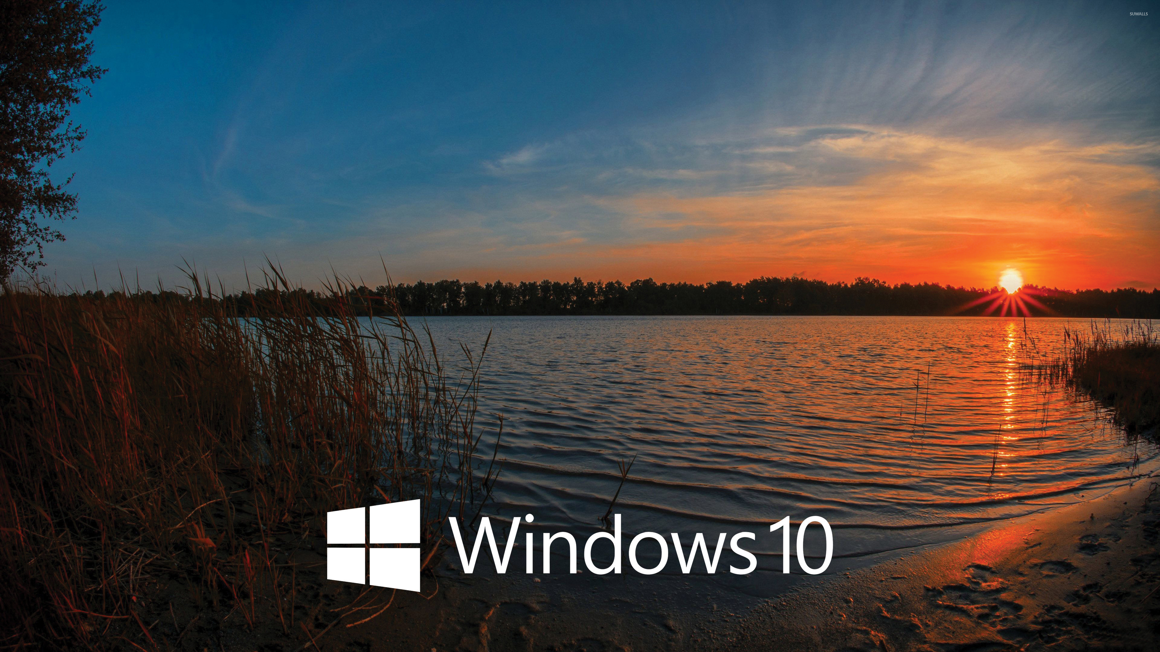 3840x2160 Windows 10 white text logo in the sunset wallpaper  jpg