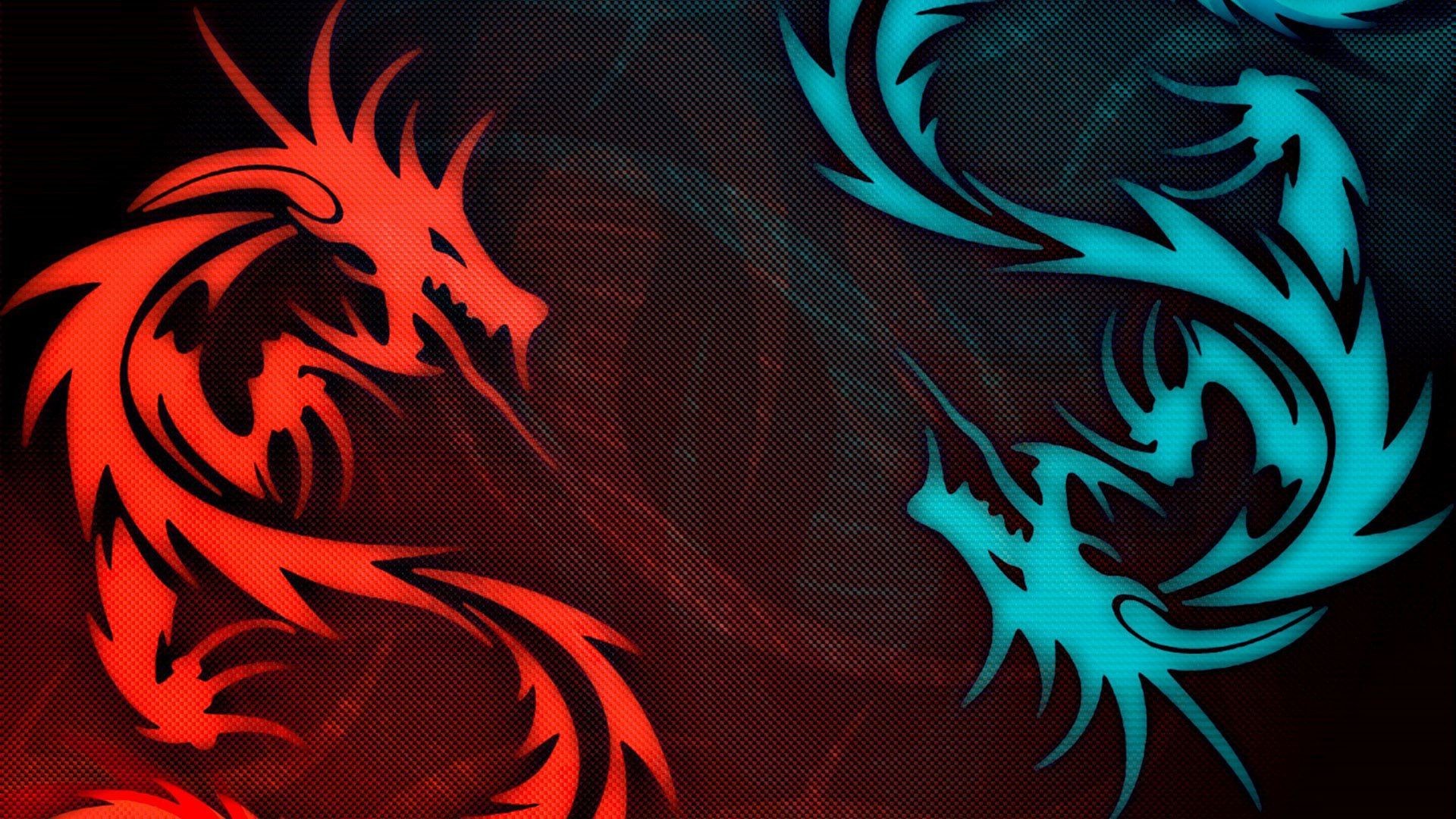 1920x1080 Water and fire dragons wallpaper #30521