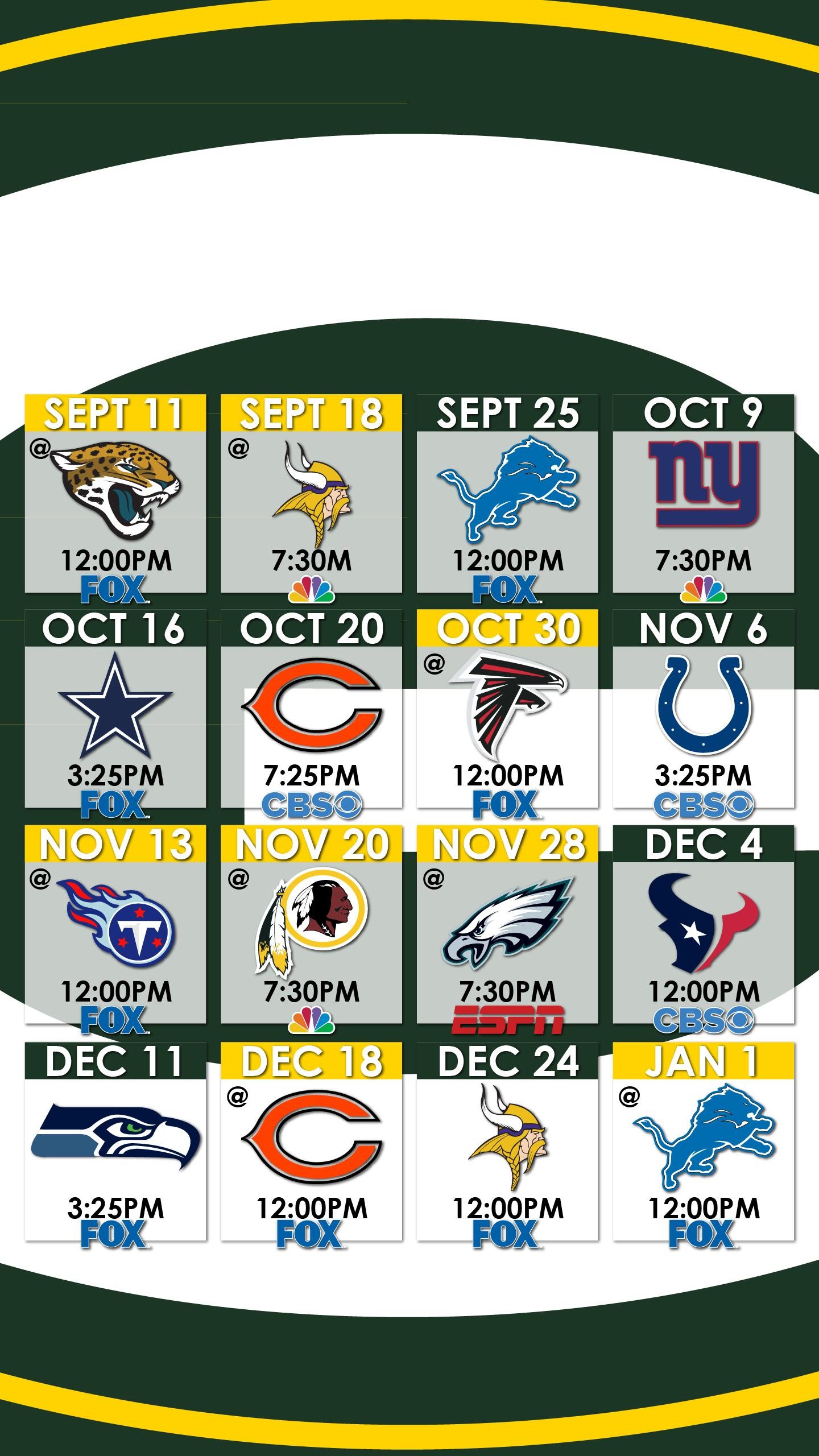 green bay packers schedule