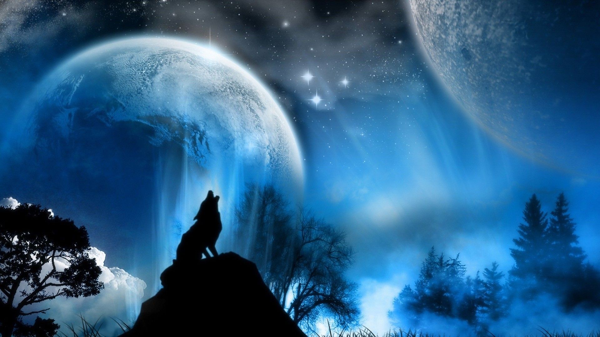 1920x1080 moon wolf Dogs Animals Background Wallpapers on Desktop Nexus