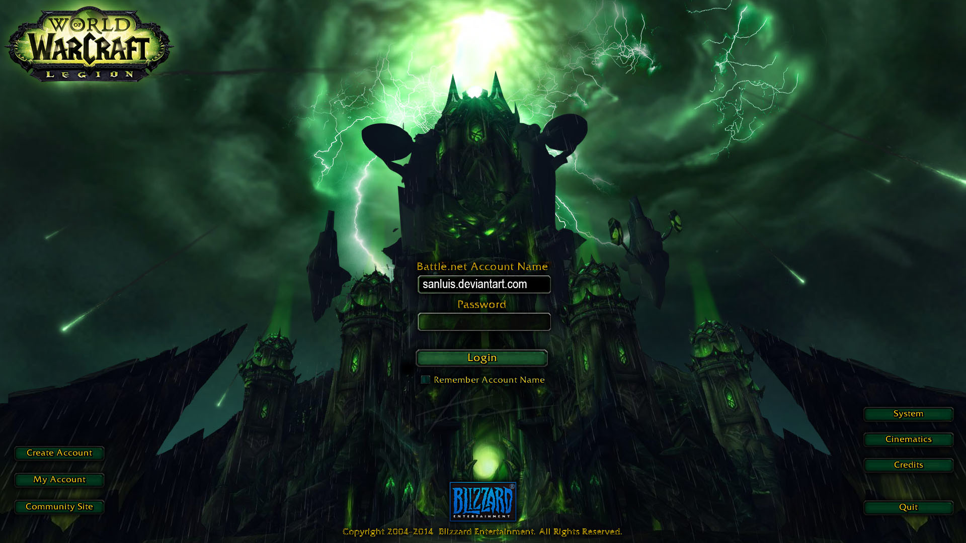 1920x1080 ... Custom World of Warcraft: Legion Login Screen by sanluis