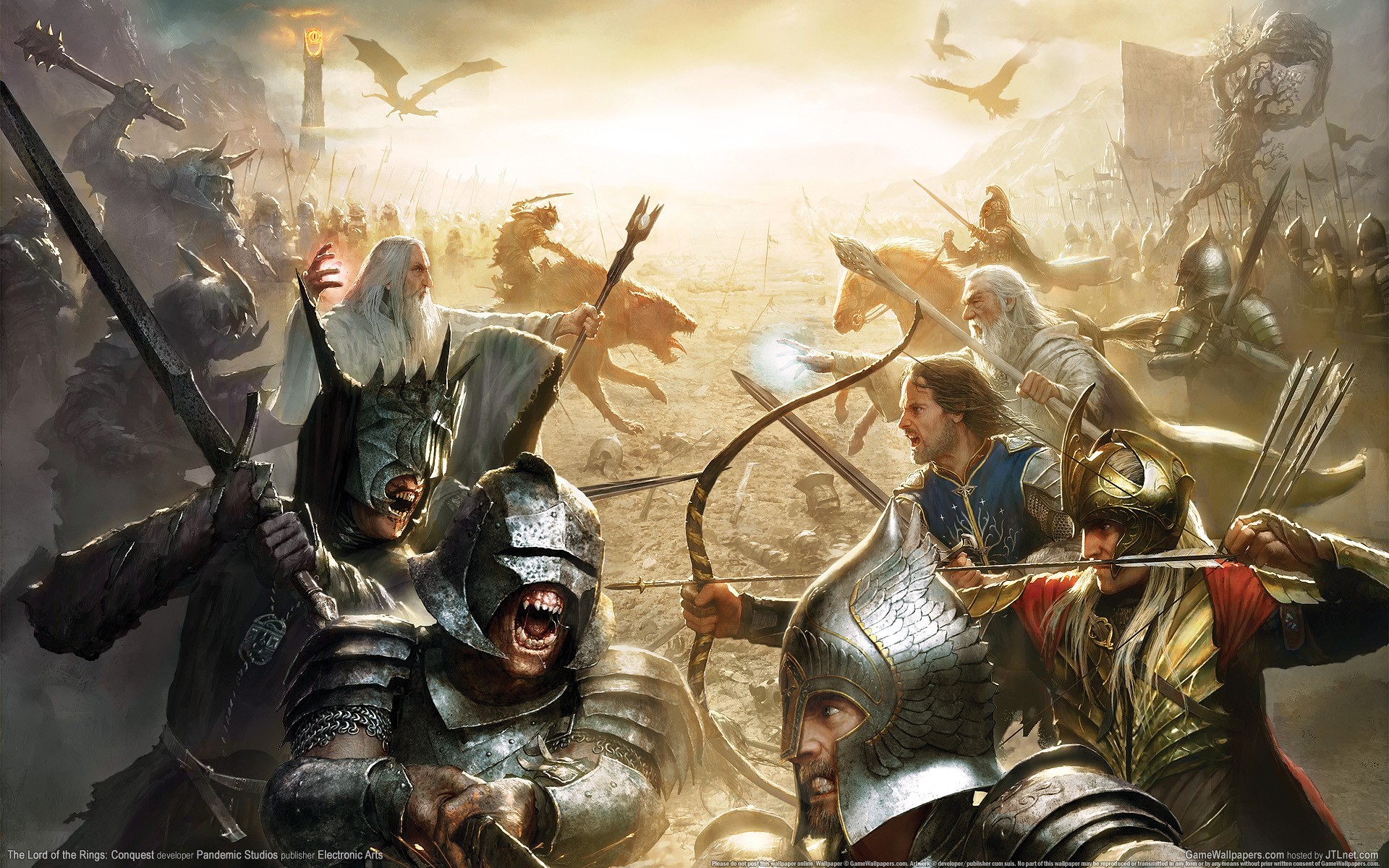1920x1200 The Lord Of Rings Video Games Saruman Aragorn Gondor Ents War Sauron Orcs  Trolls