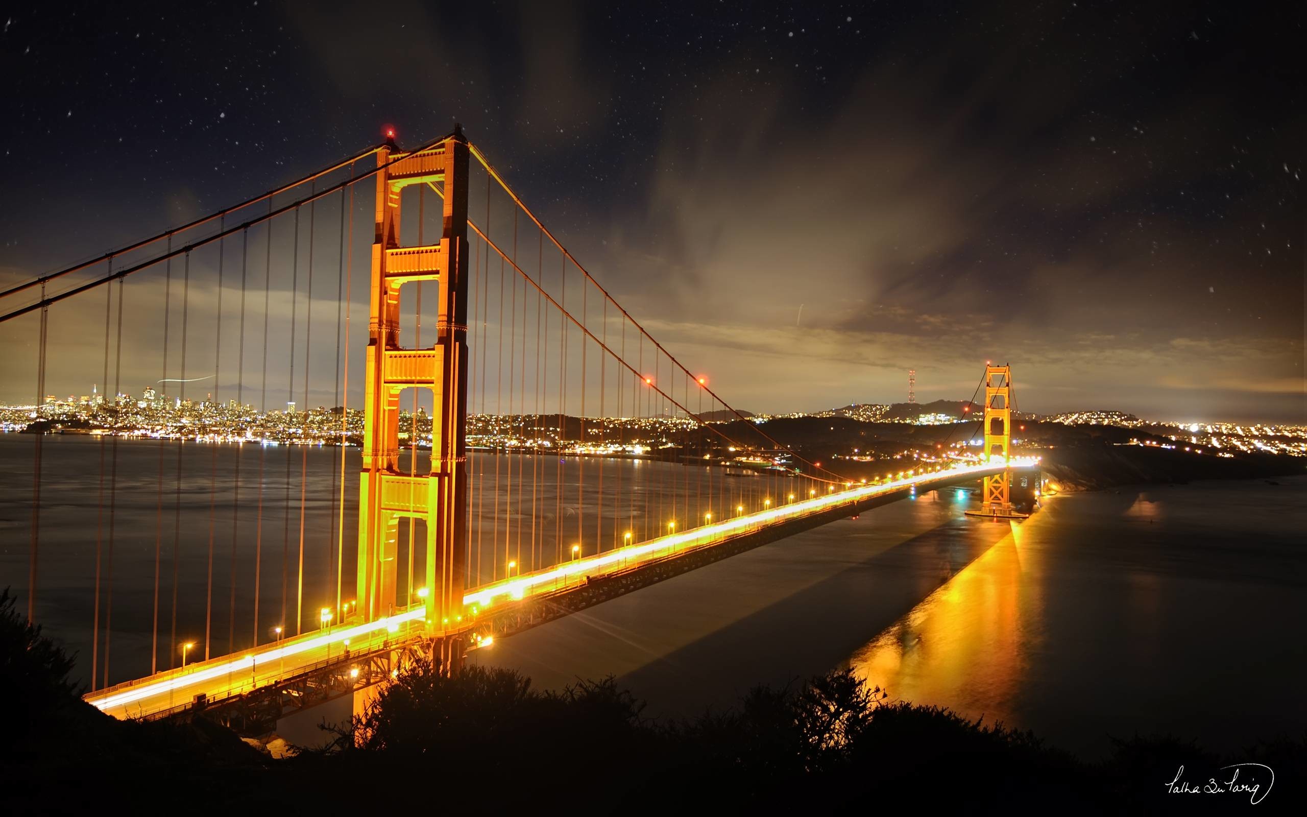 2560x1600 Golden Gate Bridge Night Wallpaper Mobile