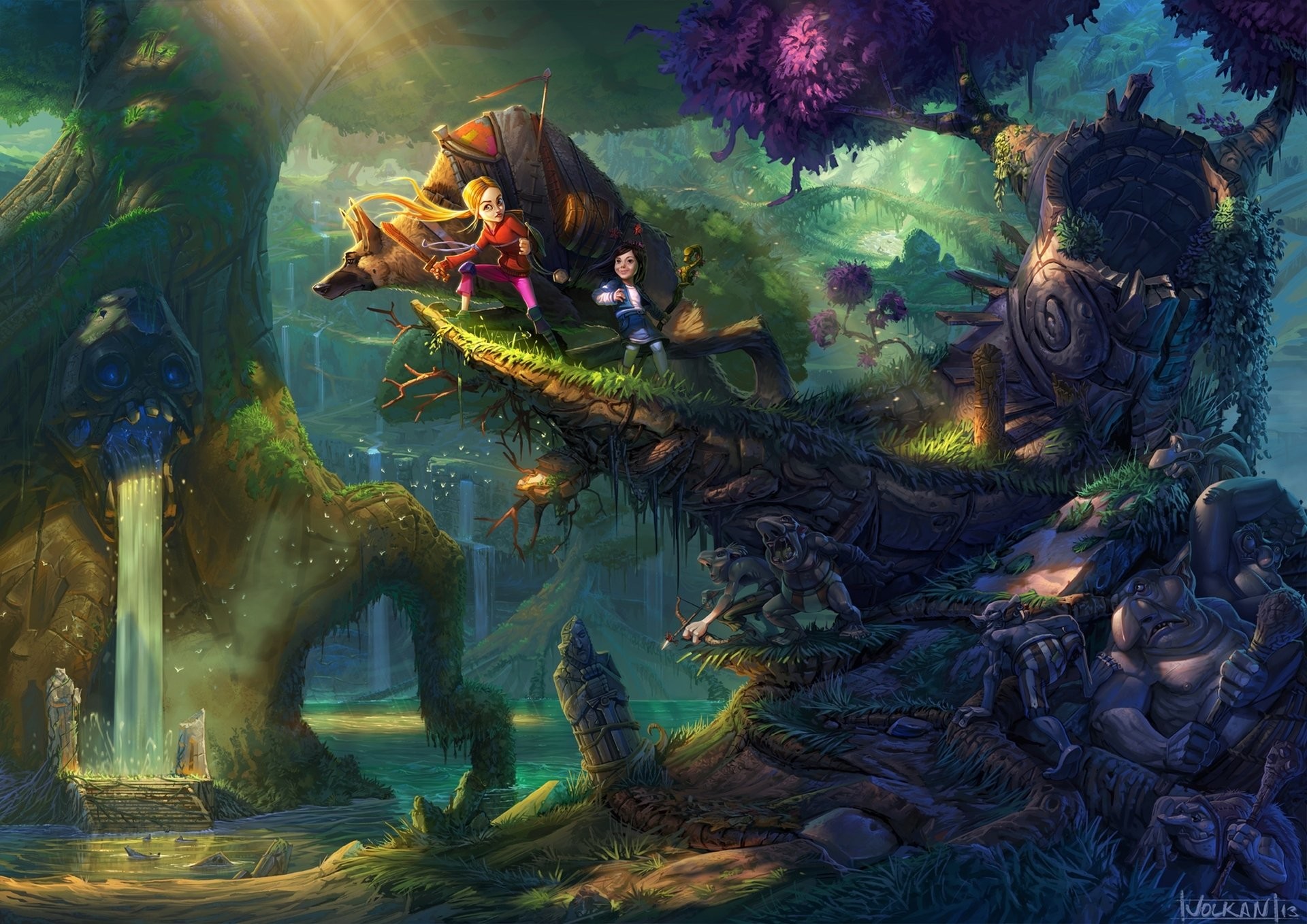 1920x1358 Fantasy - Fairytale Forest Adventurer Goblin Wallpaper