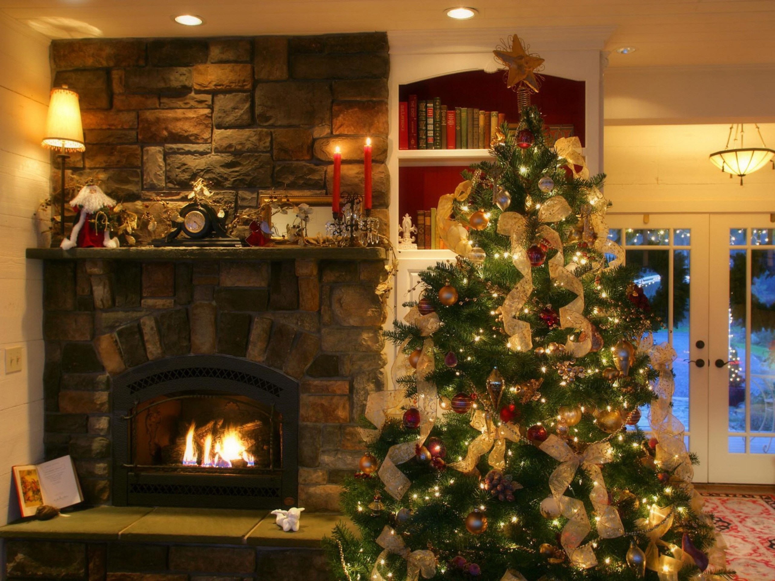 2560x1920 Christmas Fireplace 1600x1200 Wallpaper Wallpaper  .