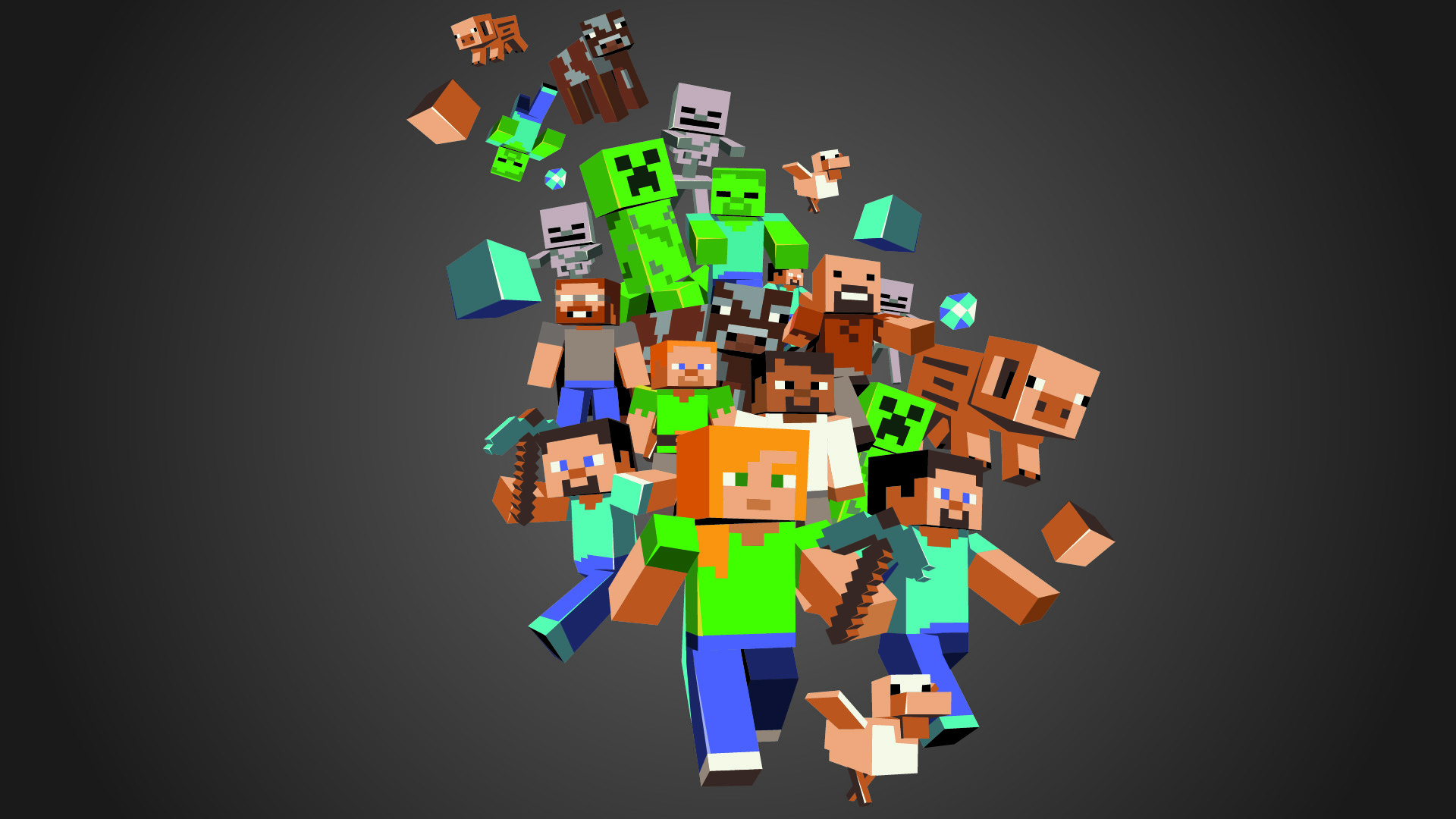 1920x1080 Minecraft Mobs Wallpapers Free with High Definition Wallpaper Resolution