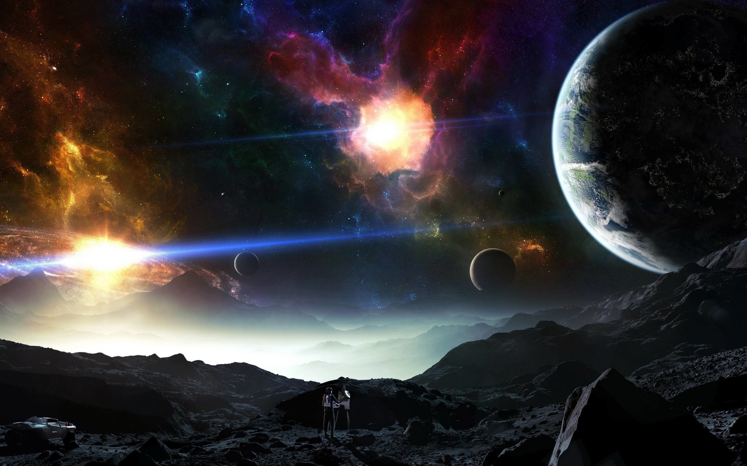 2560x1600  Fantasy Planets Land Worlds Universe Space wallpaper #